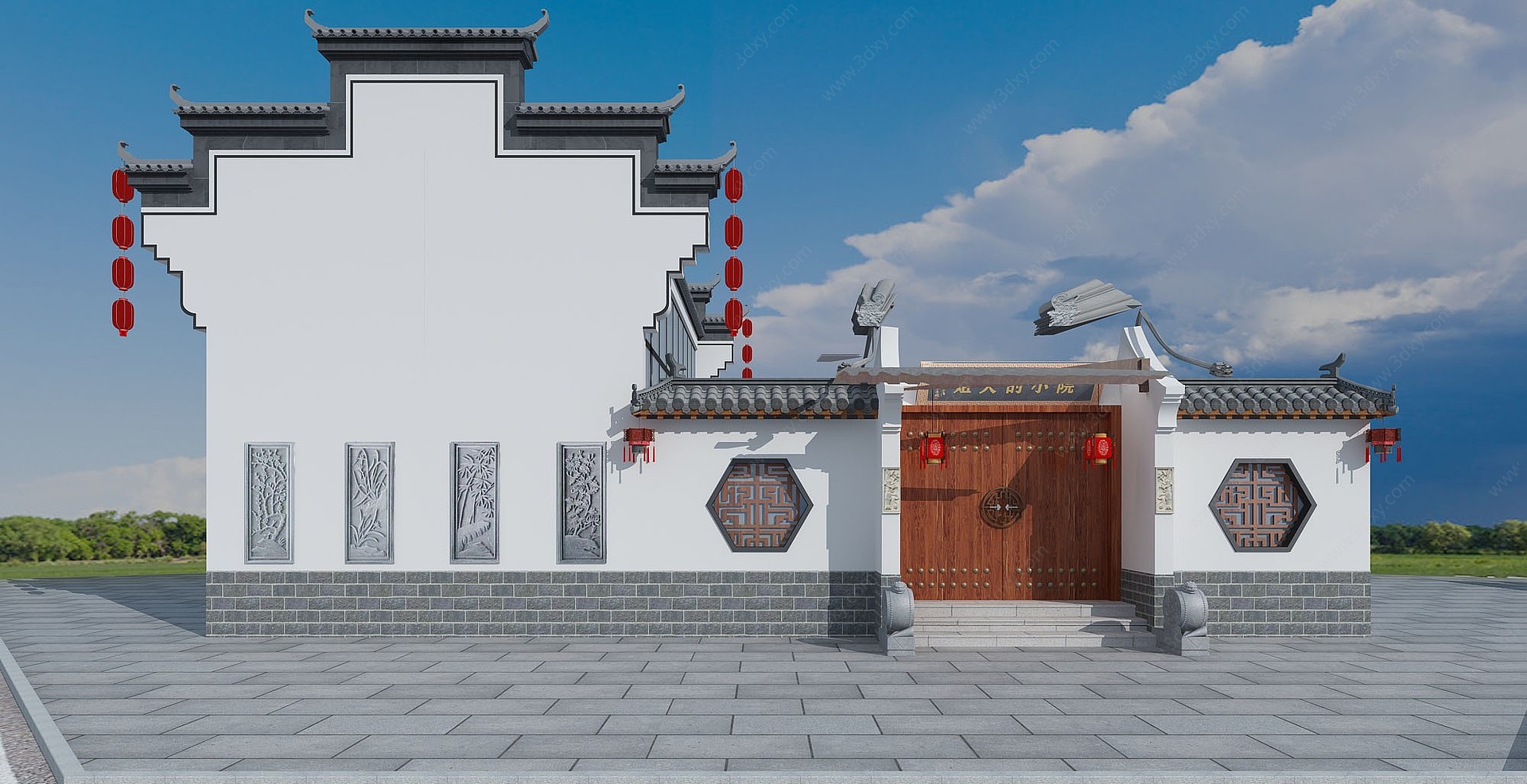 中式徽派建筑3D模型