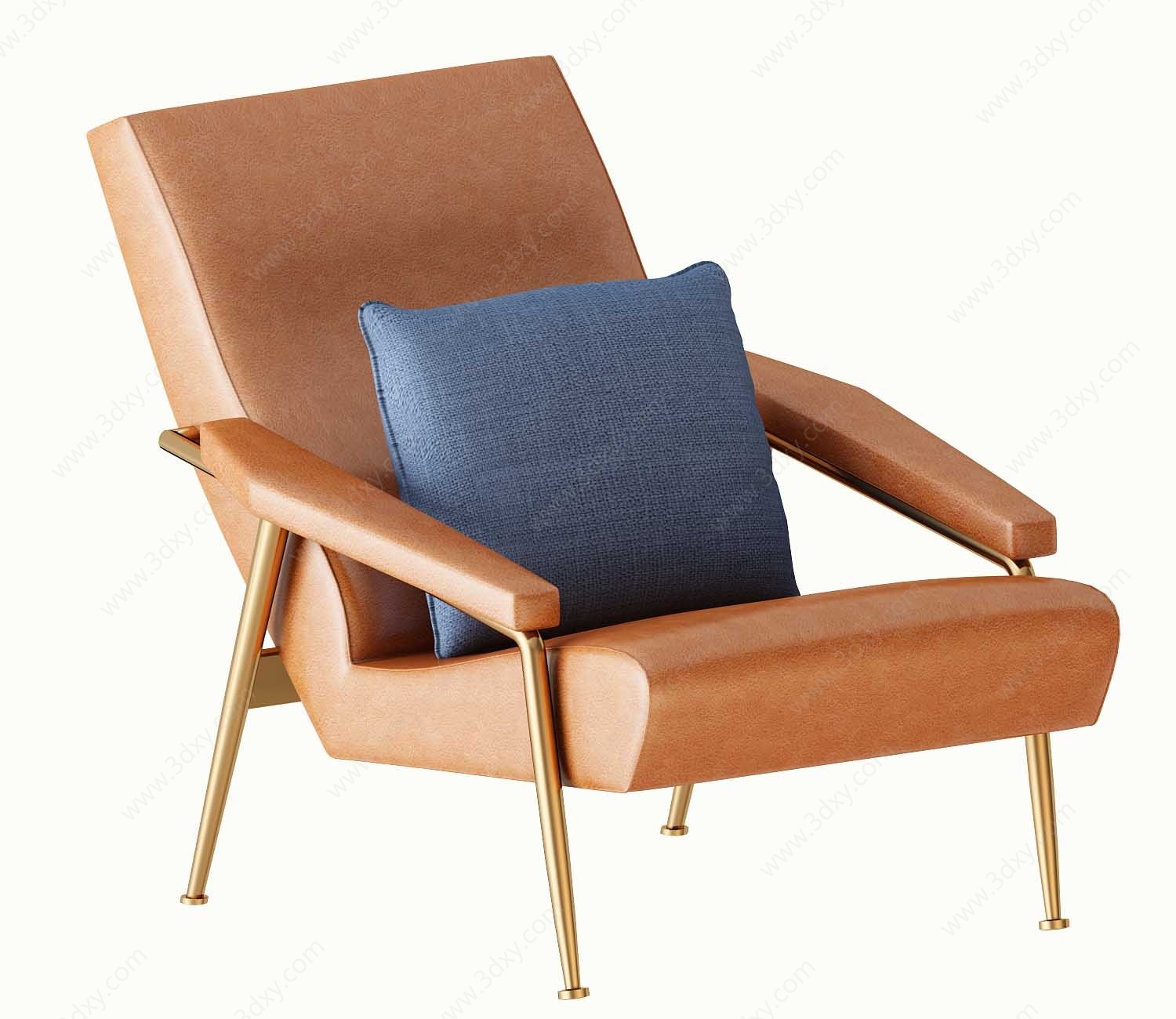 现代休闲椅抱枕组合3D模型