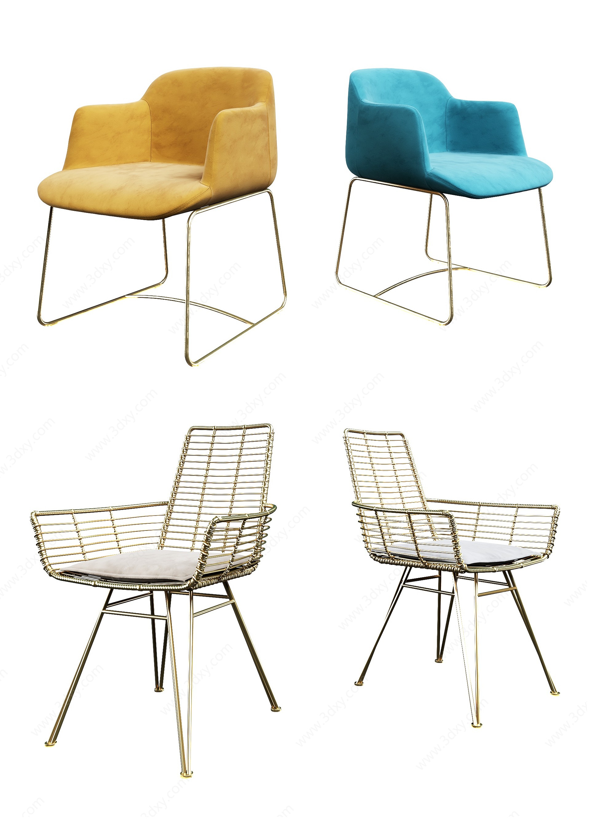 北欧现代简约轻奢椅子3D模型