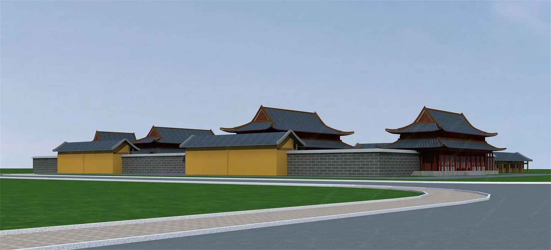 中式古建筑寺庙3D模型