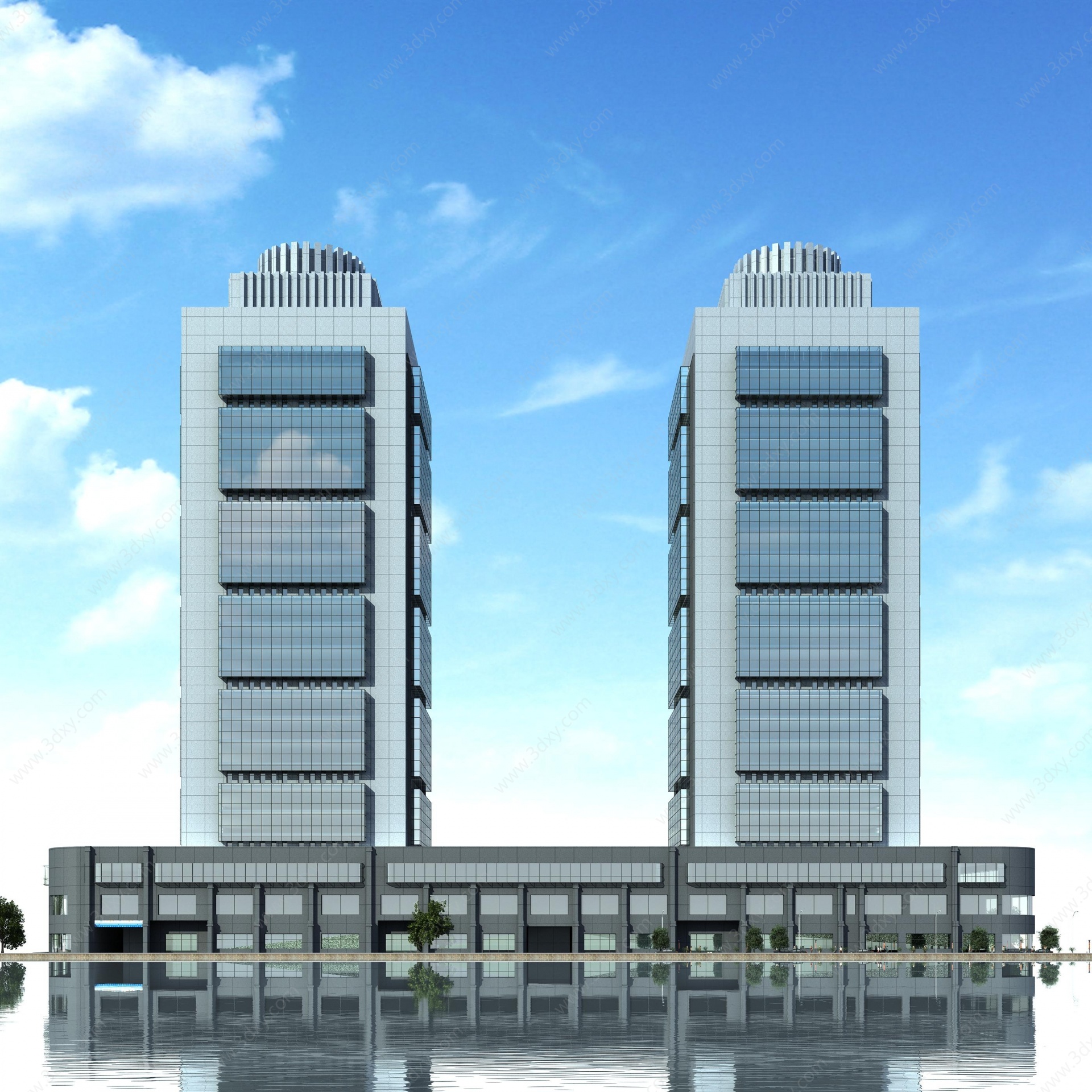 现代办公楼商场商住高层3D模型