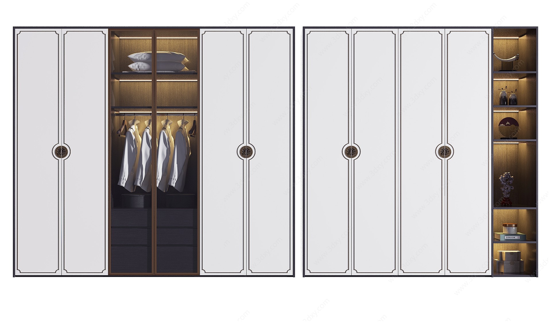 新中式平开门衣柜3D模型