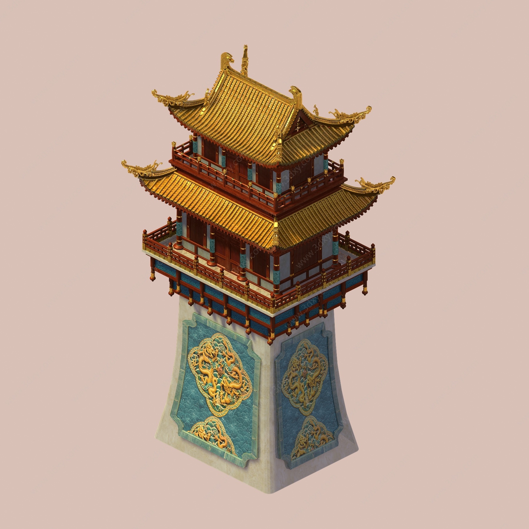 中式古建宫殿门楼3D模型