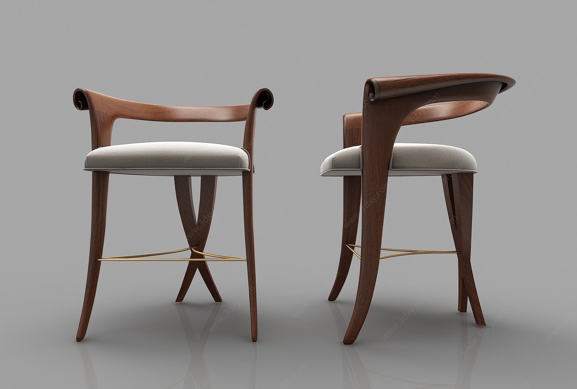 现代风格吧椅3D模型