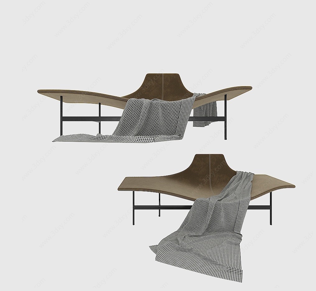 现代异形休闲椅躺椅3D模型