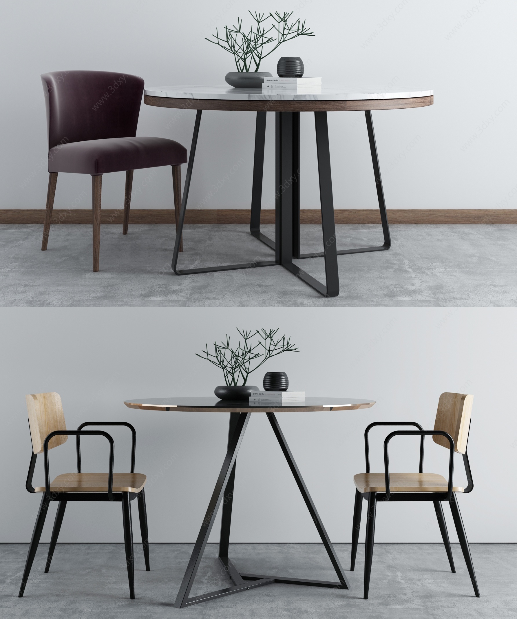 北欧餐桌椅3D模型