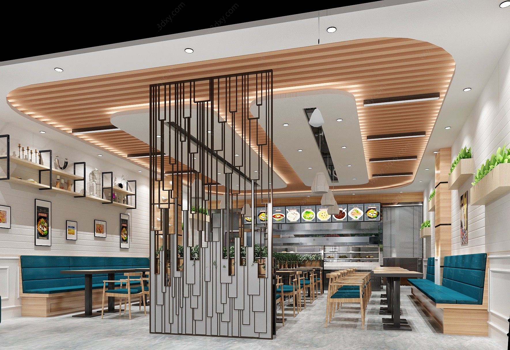 现代风格快餐厅3D模型