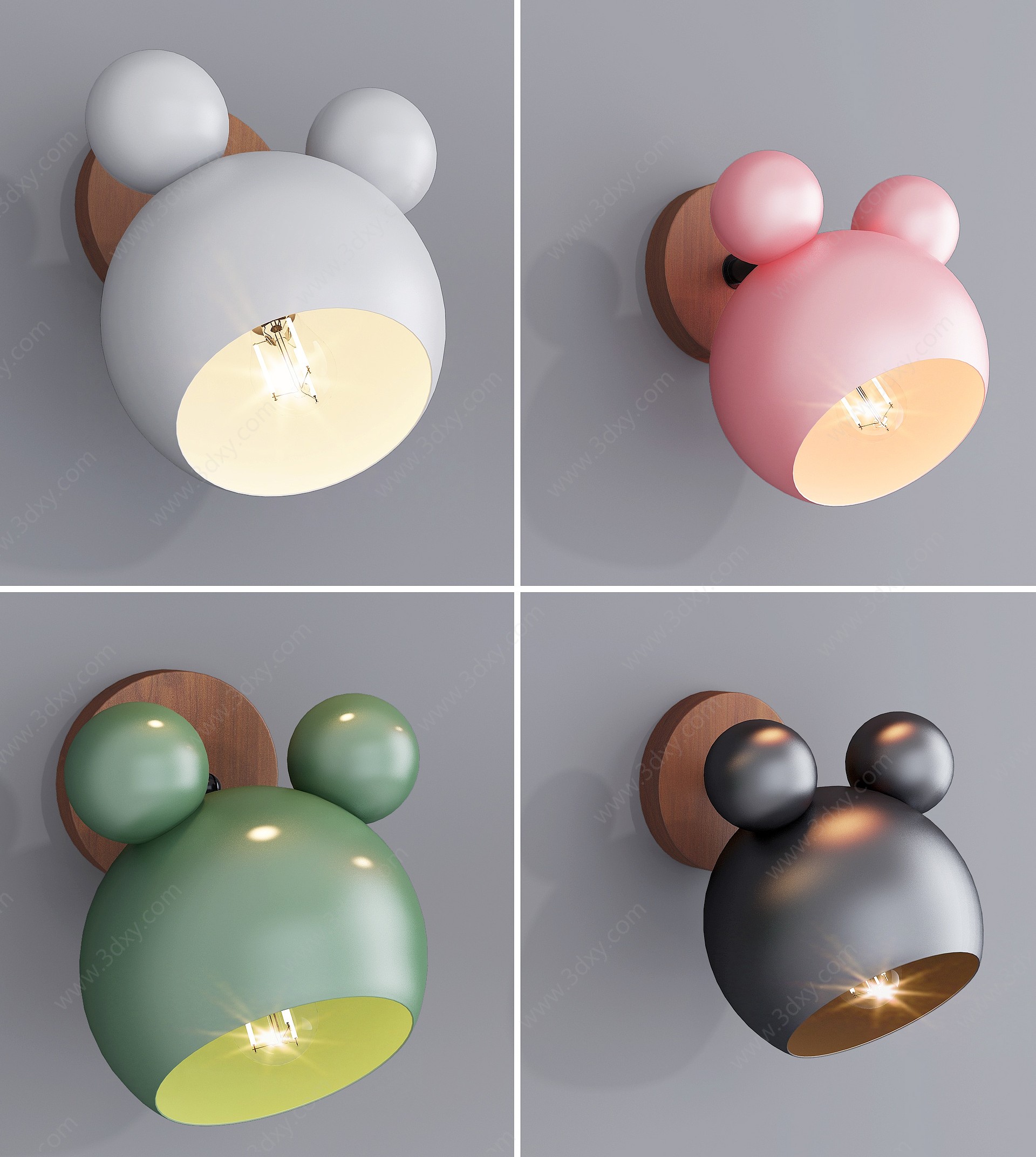 现代球形造型壁灯3D模型