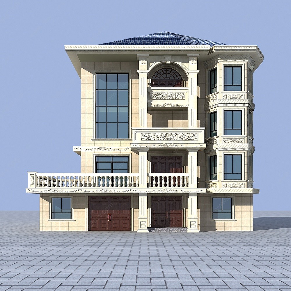 简欧欧式别墅3D模型