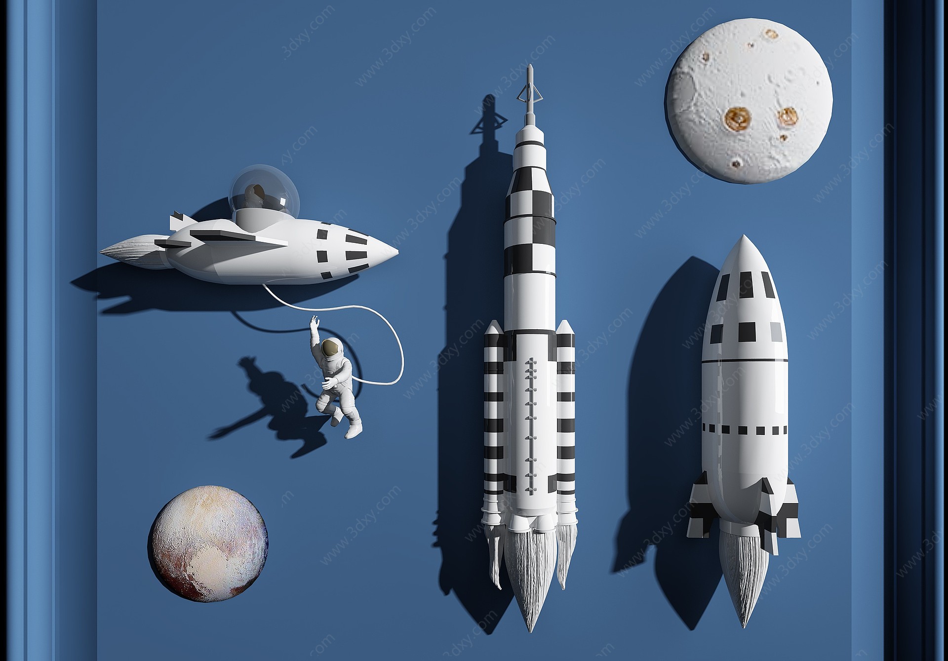 北欧火箭飞船宇航员3D模型