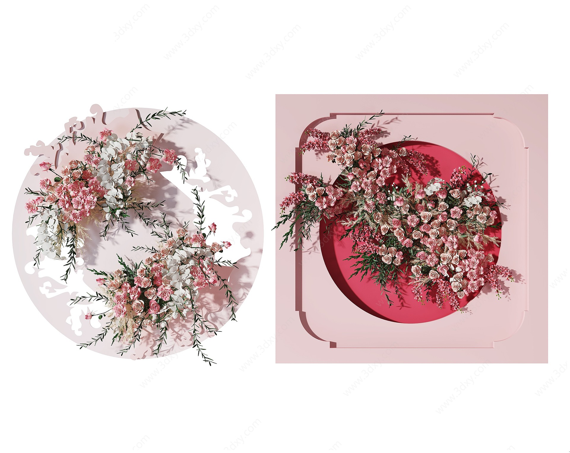 北欧花卉墙饰挂件3D模型