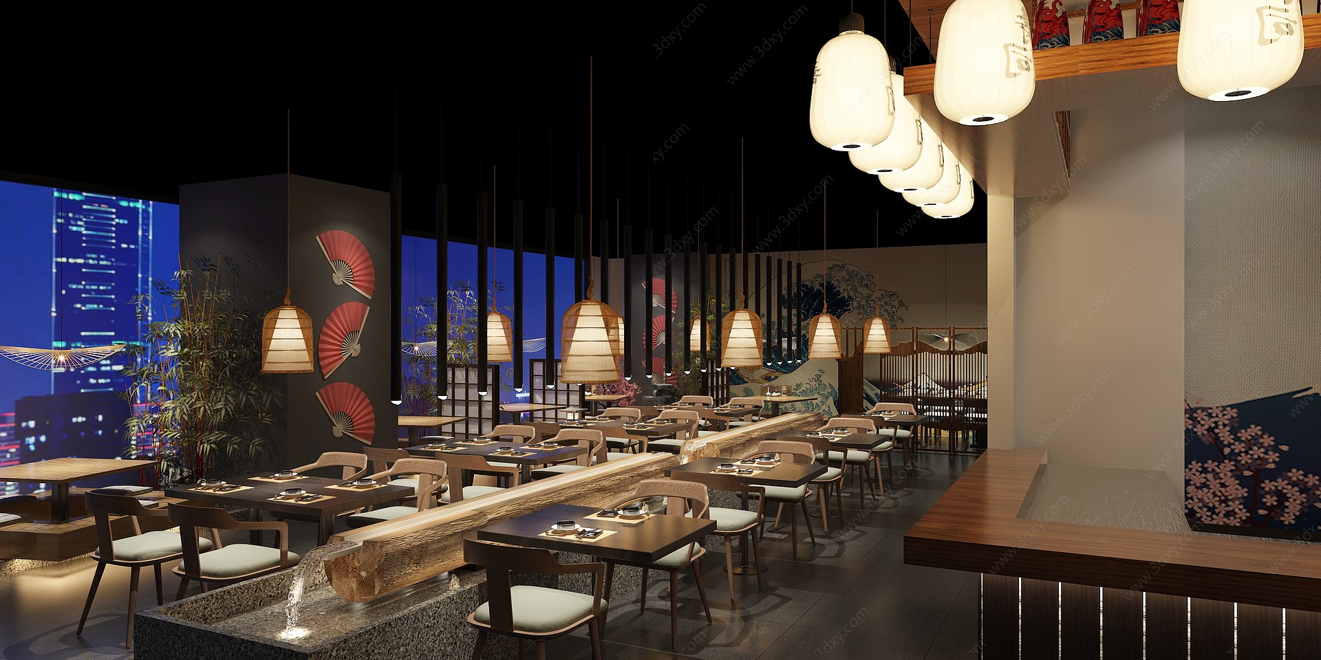 日式餐厅3D模型