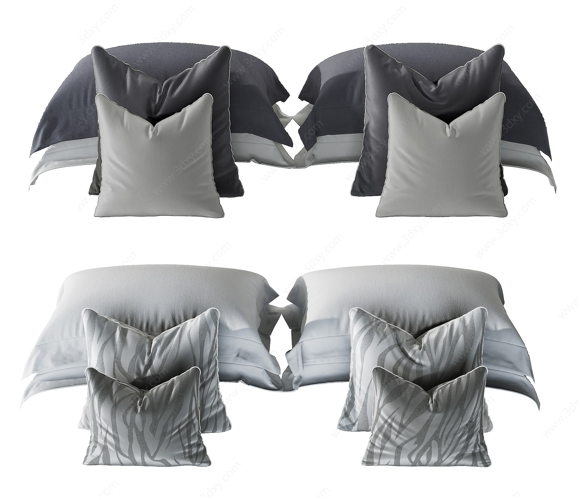 现代布艺枕头3D模型