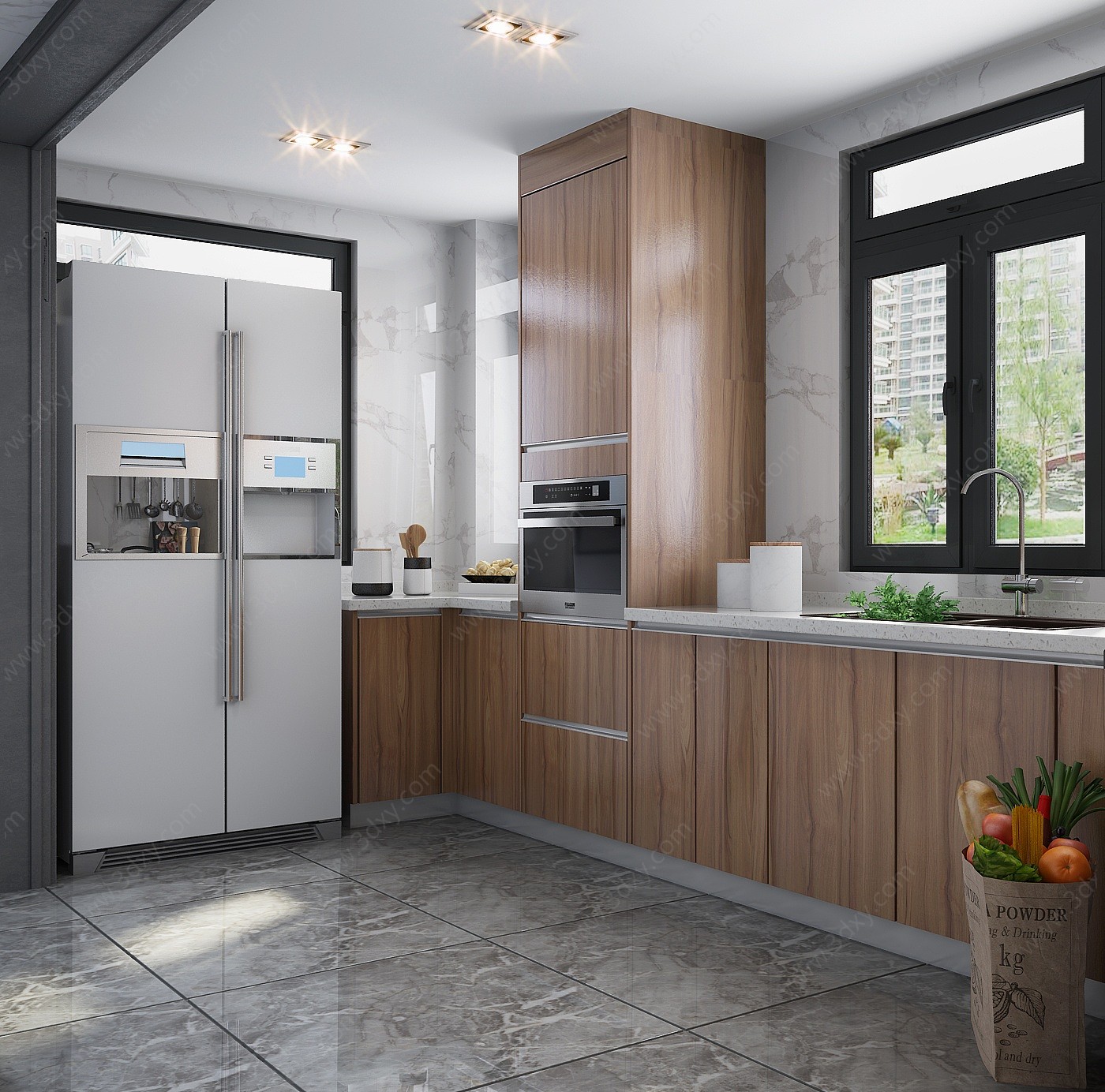 现代厨房橱柜3D模型