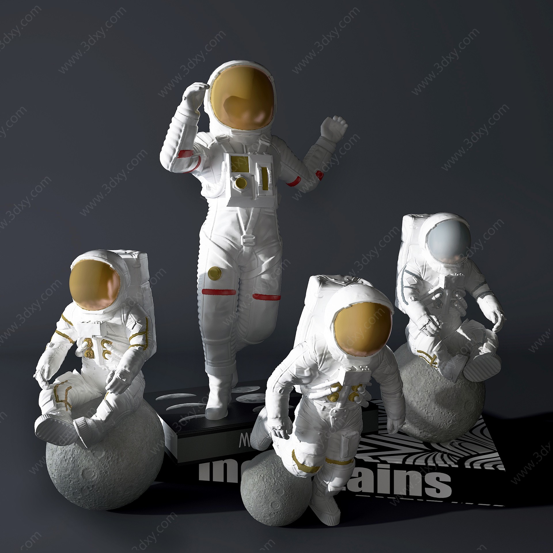 现代太空宇航员装饰摆件3D模型