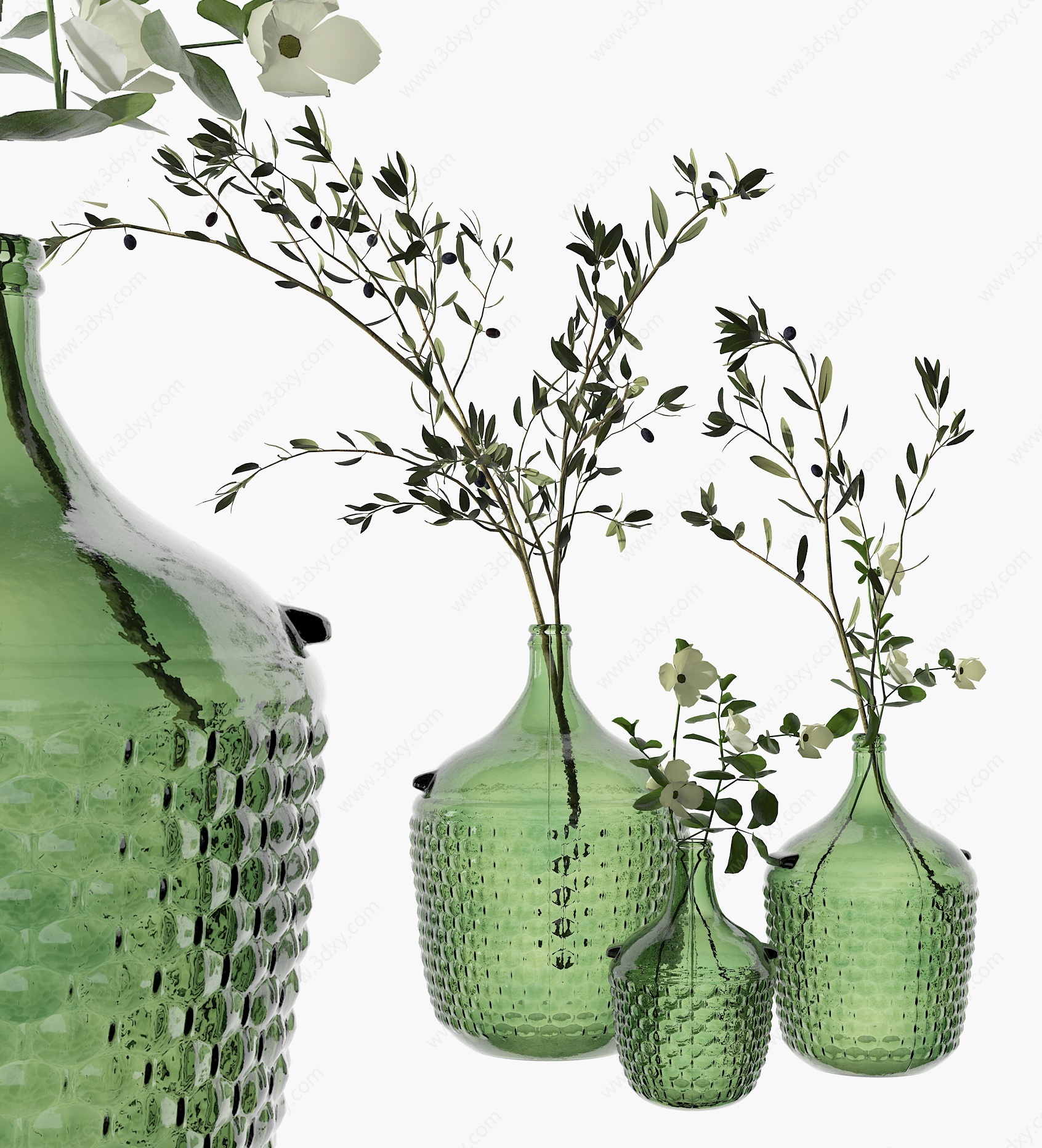 现代玻璃绿植花瓶3D模型