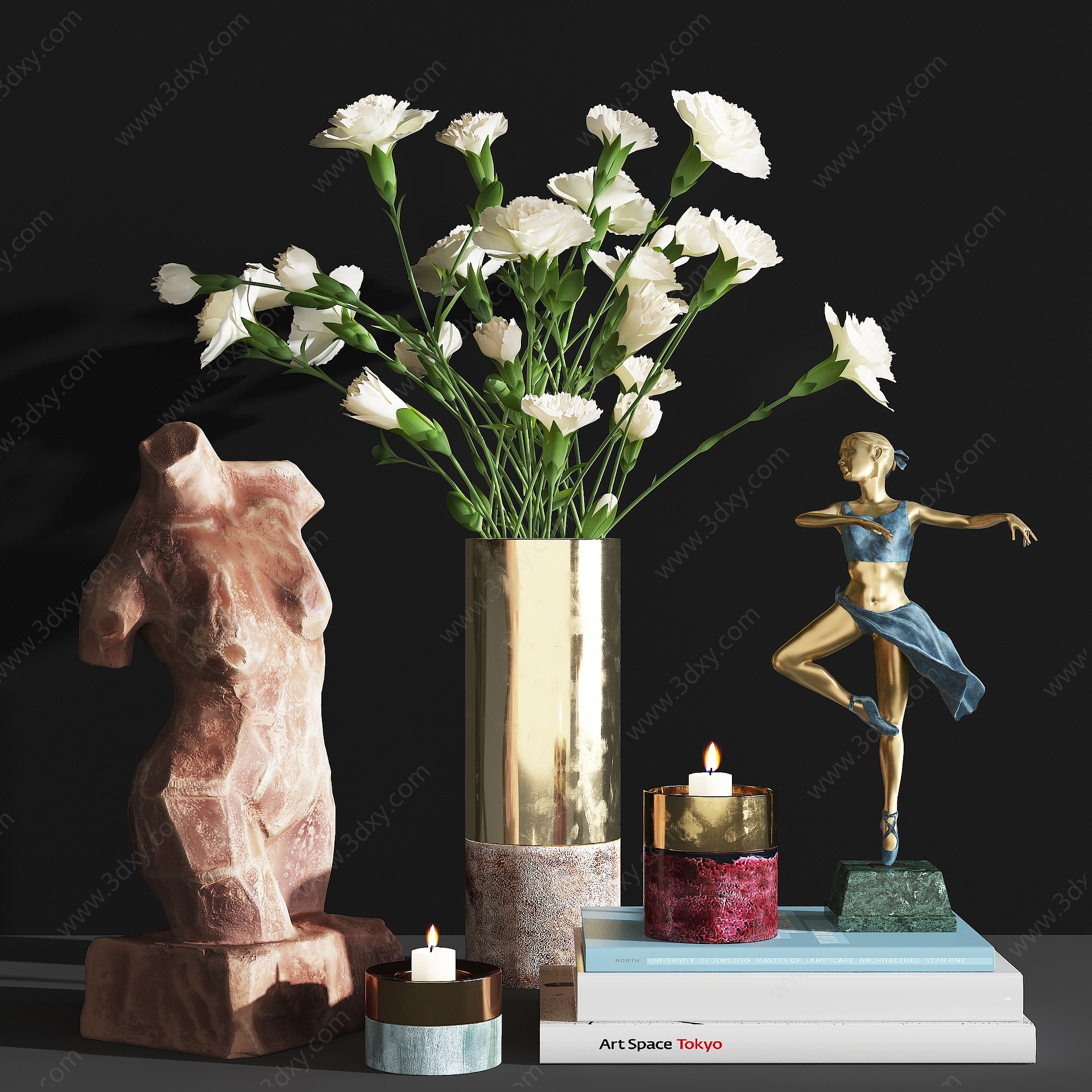 现代花瓶雕塑3D模型