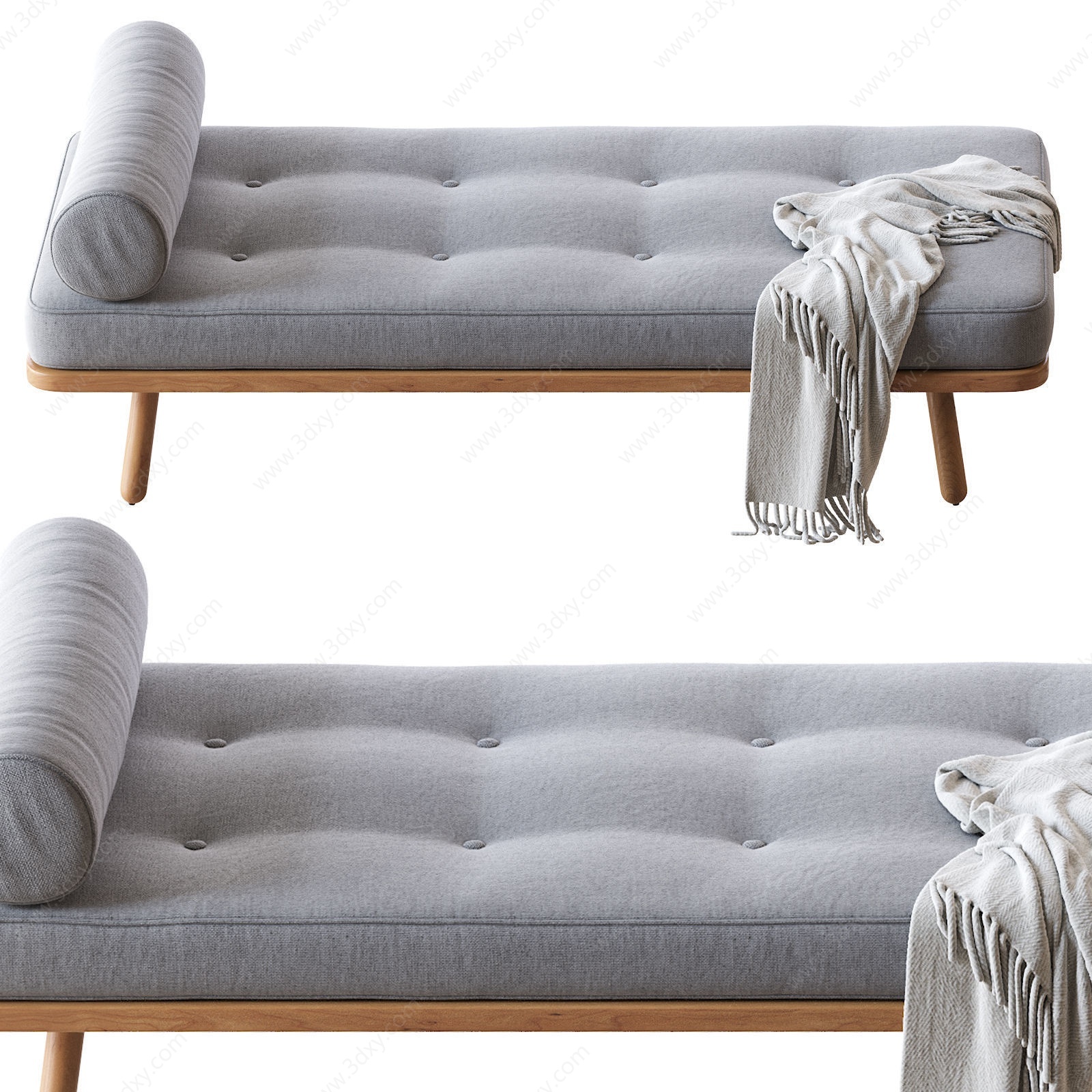 北欧布艺休闲躺椅沙发3D模型