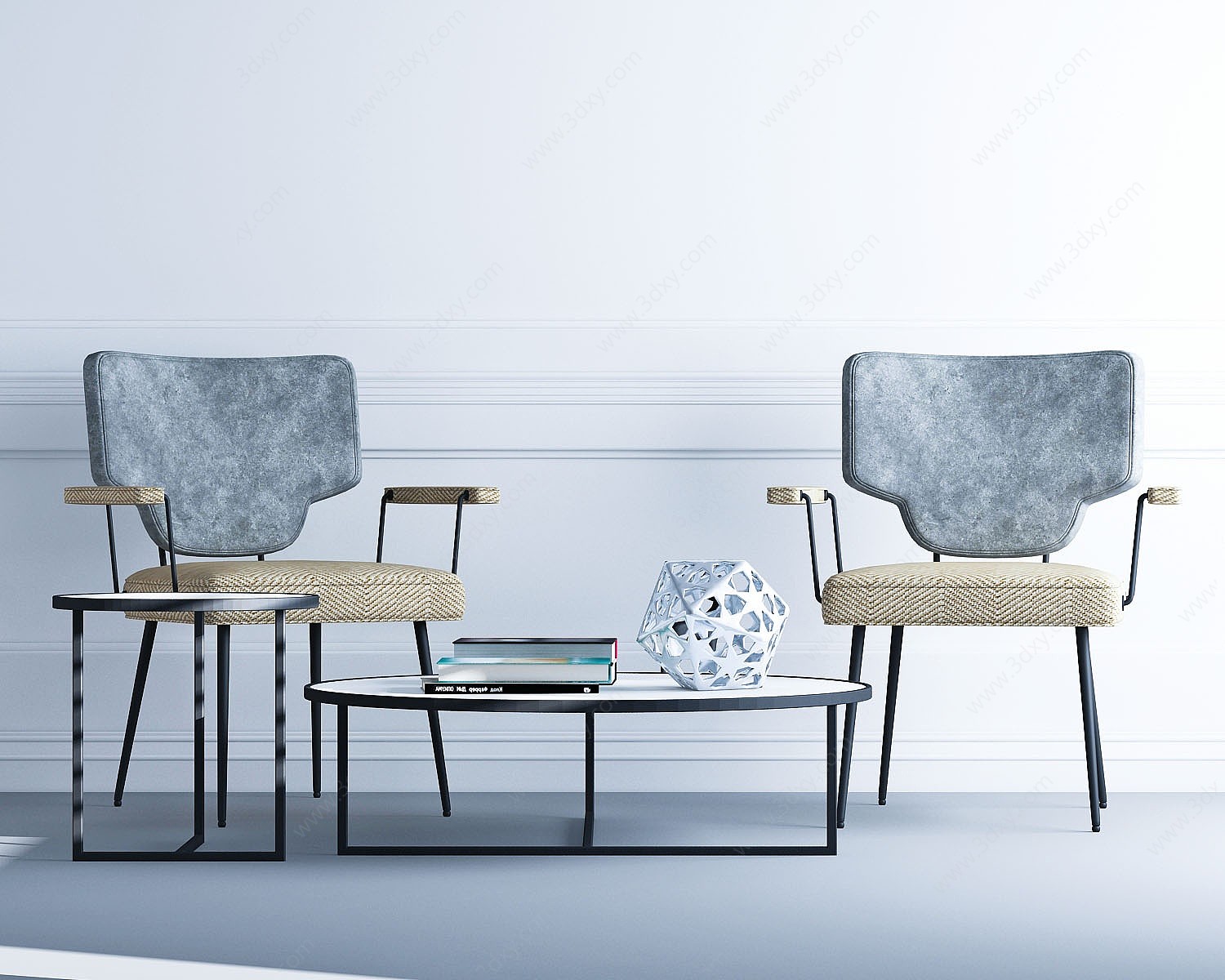 现代椅子茶几3D模型