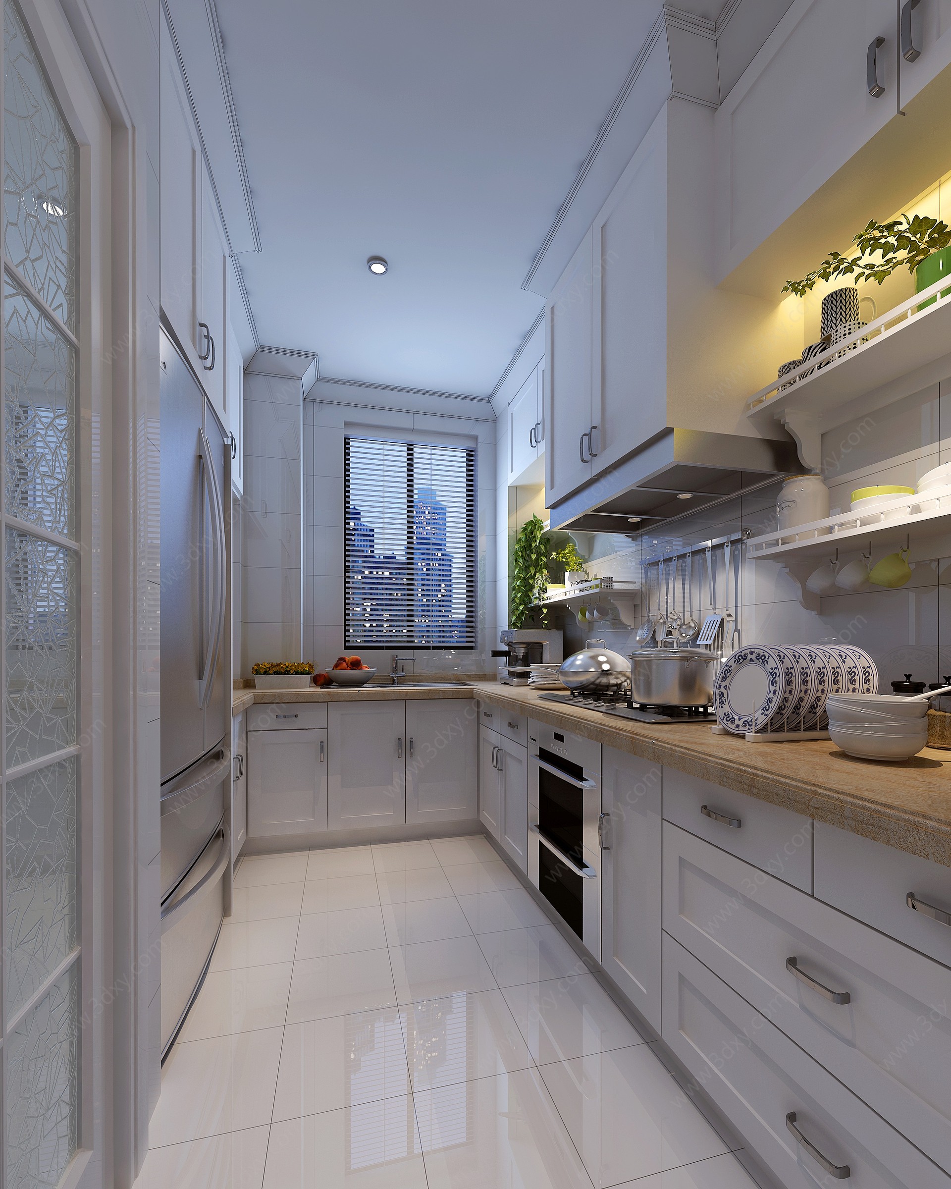 欧式厨房橱柜厨房用品3D模型