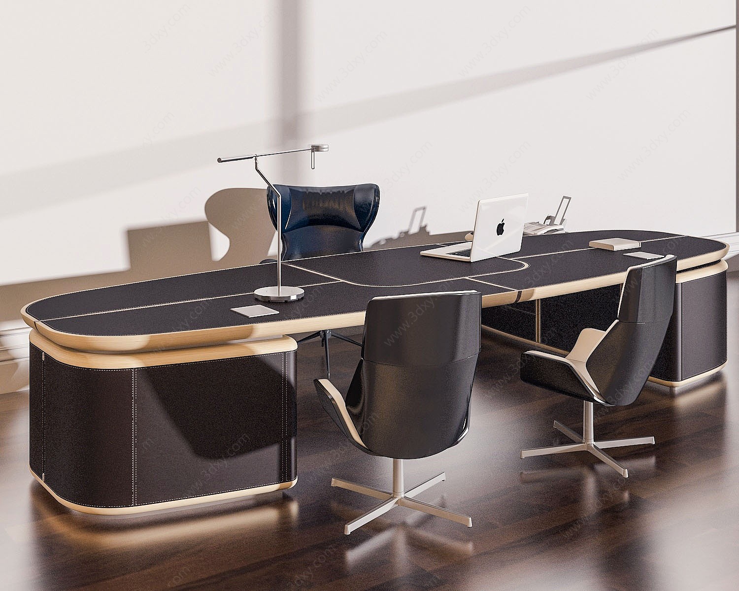 简欧办公桌椅3D模型