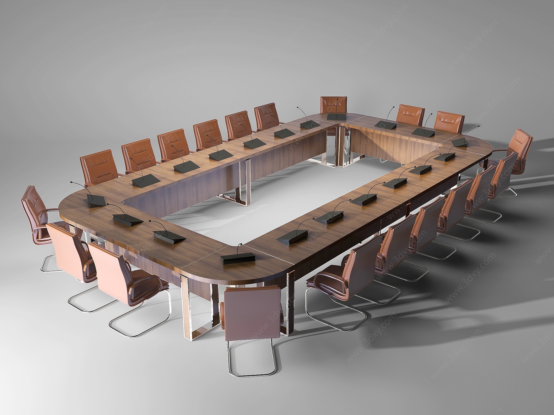 现代小会议桌椅3D模型