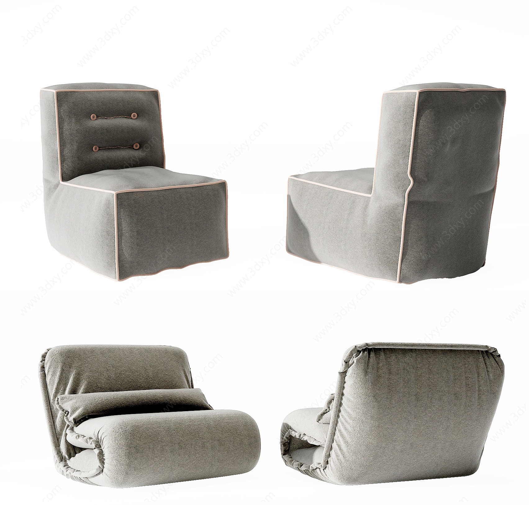 现代懒人沙发3D模型