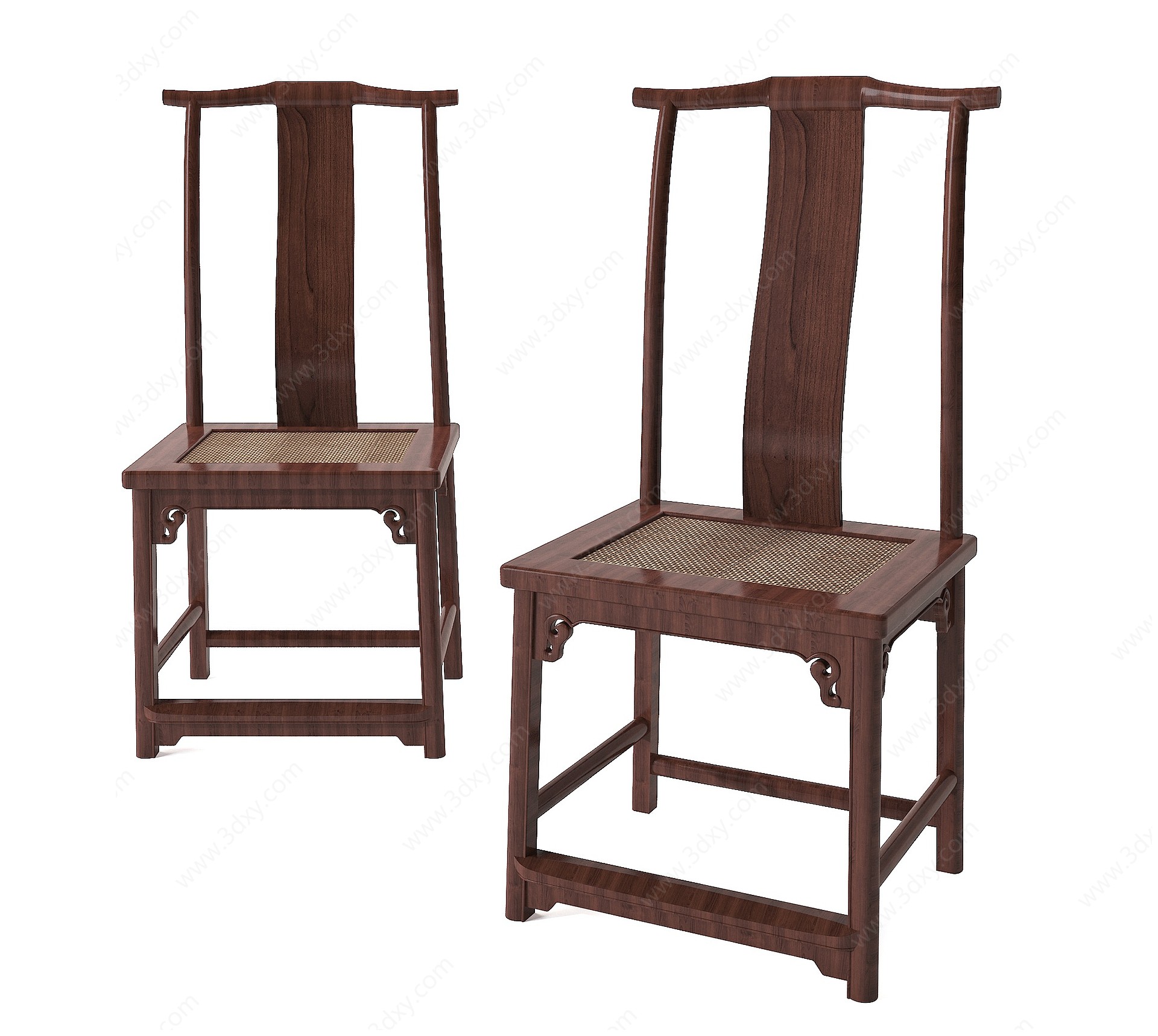 中式古典实木家具椅子3D模型