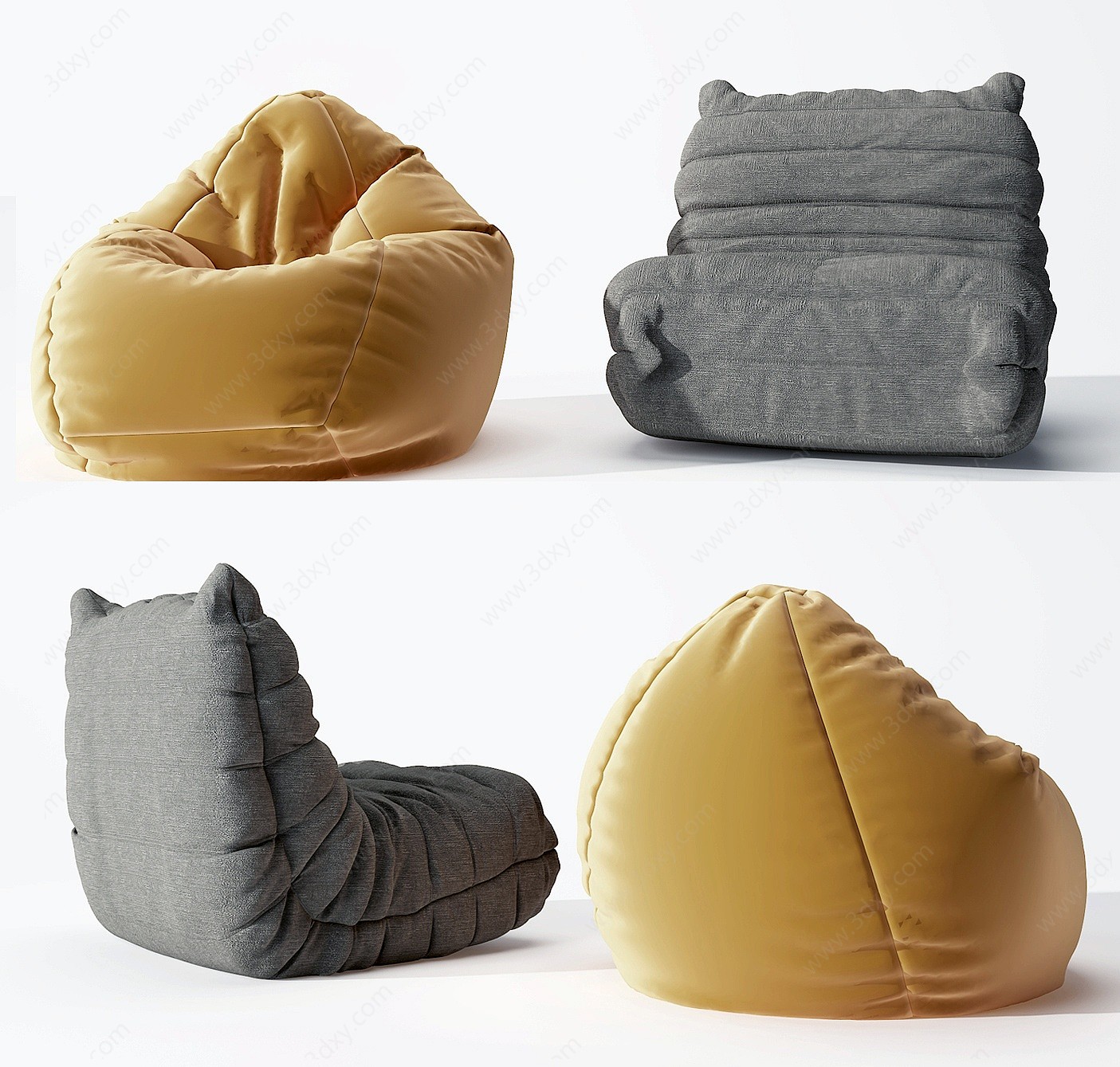 北欧布艺懒人沙发3D模型