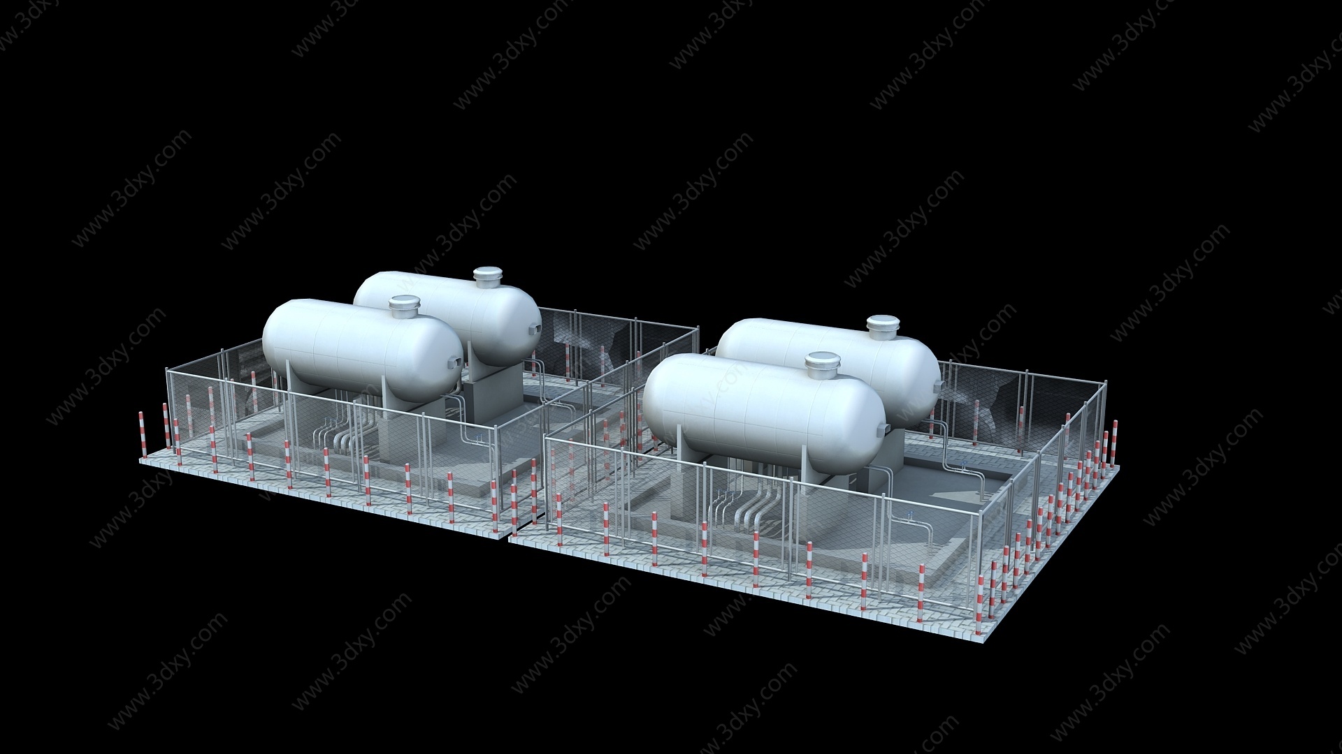 燃气罐工厂3D模型