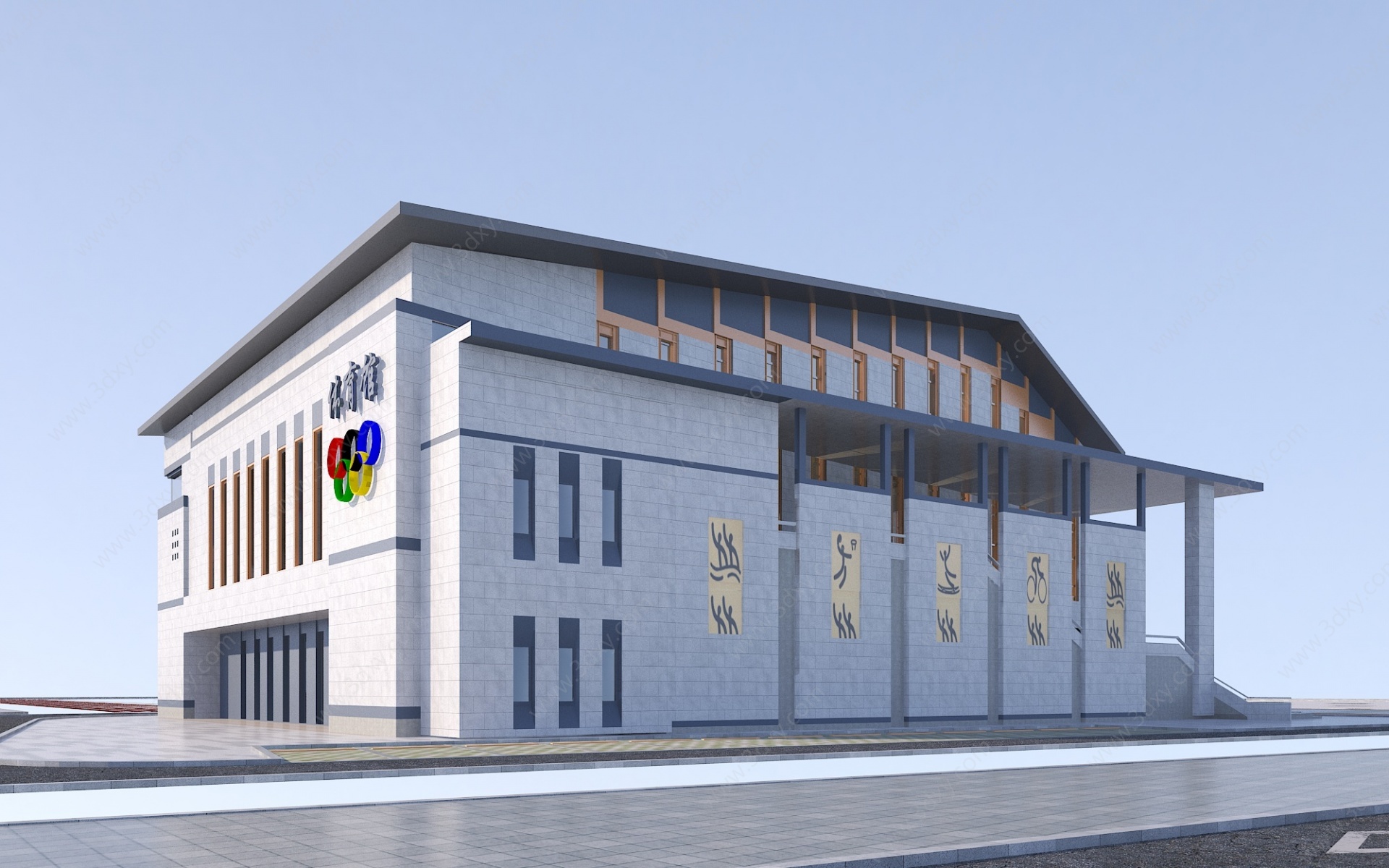 新中式体育馆3D模型