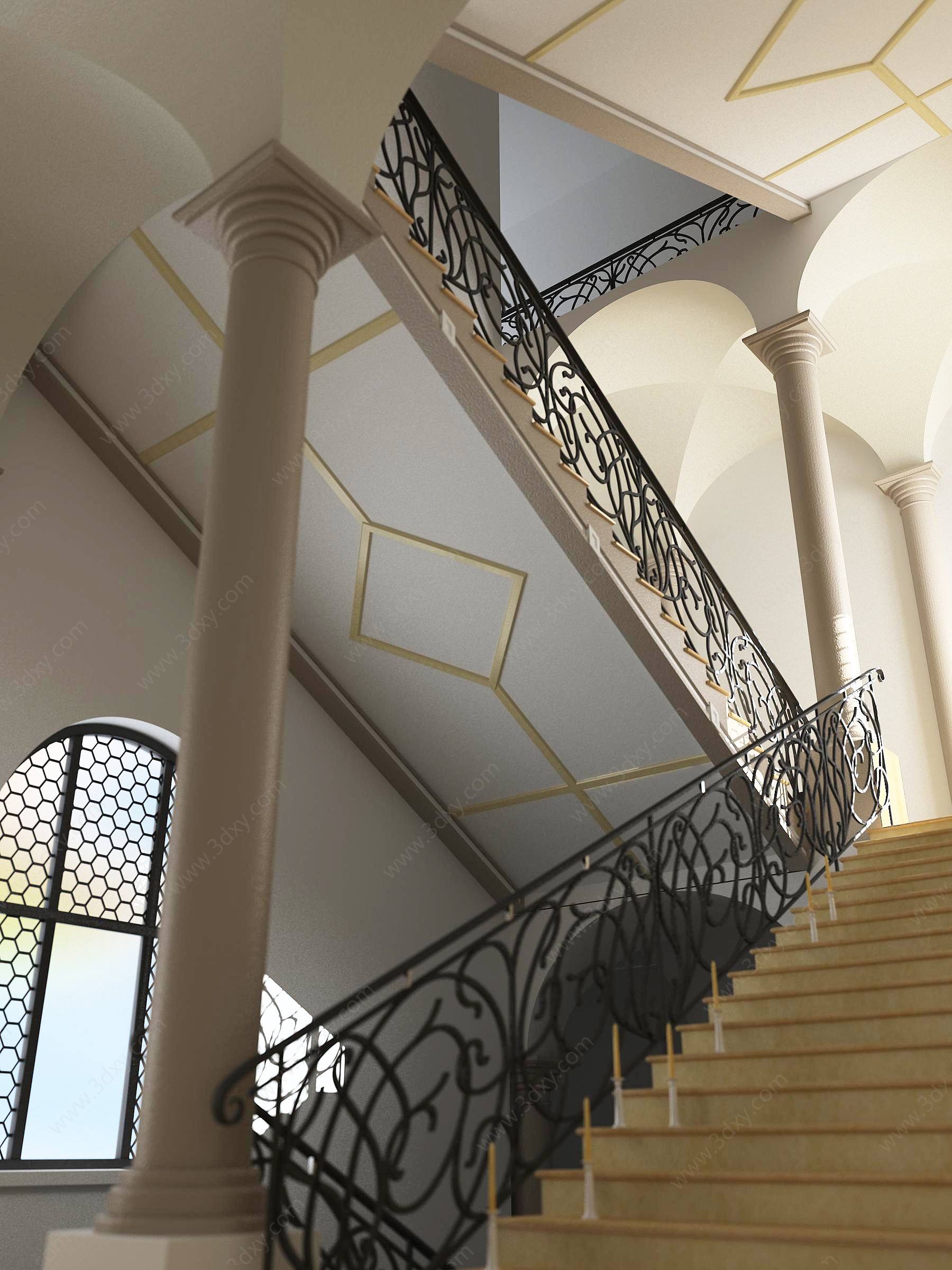 欧式楼梯台阶3D模型