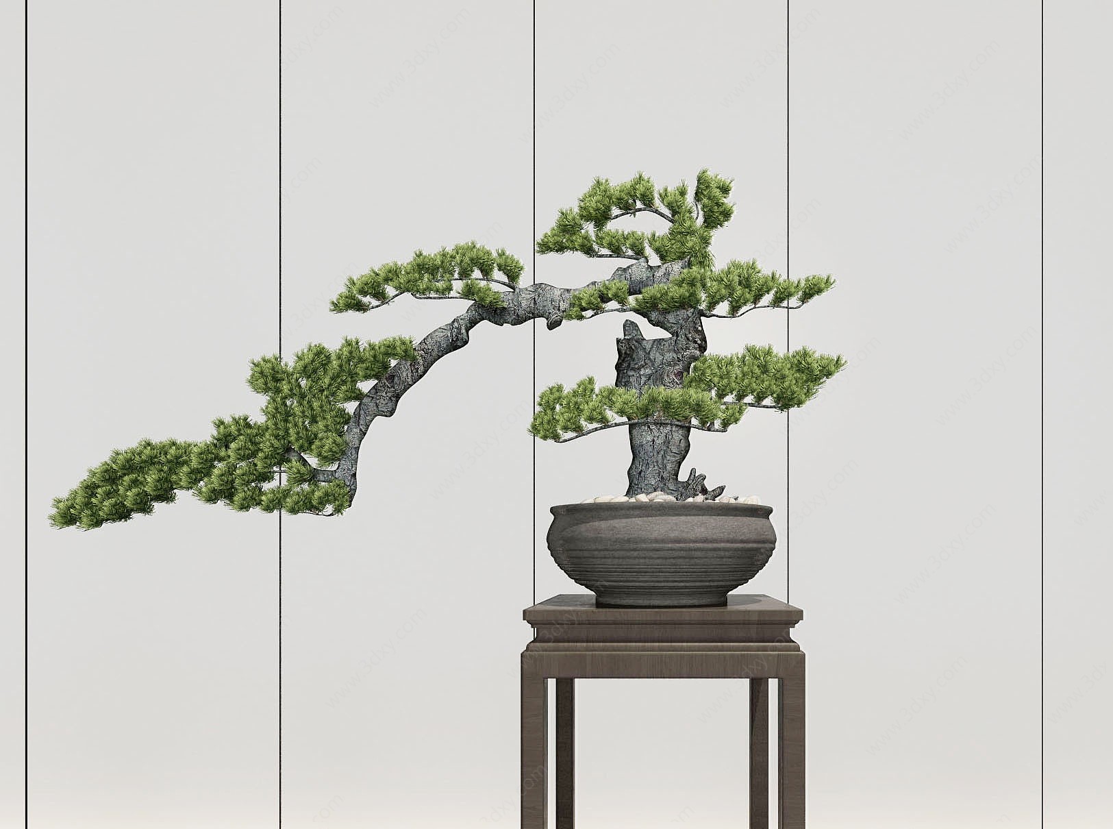 新中式盆栽3D模型