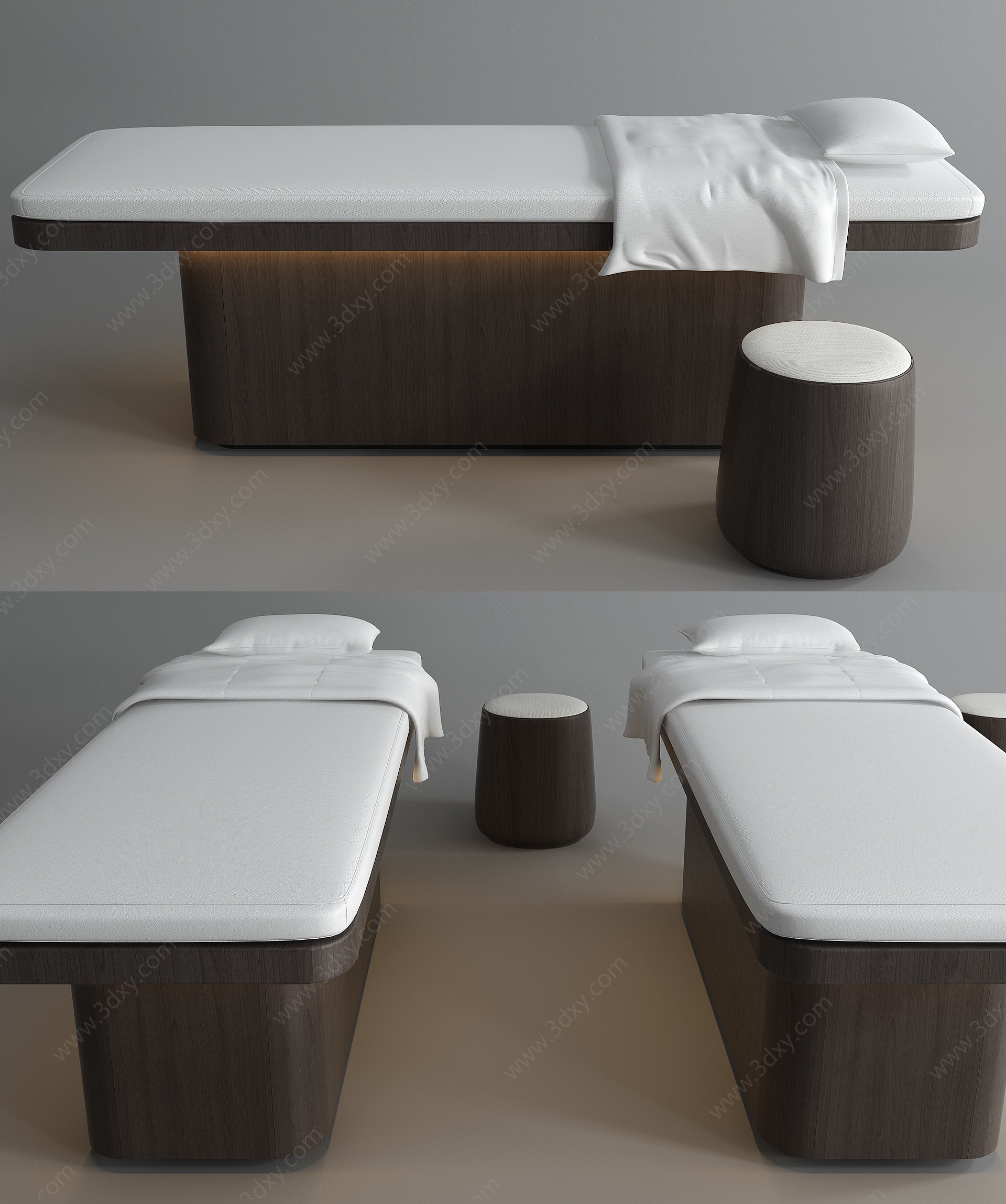 现代spa按摩床3D模型