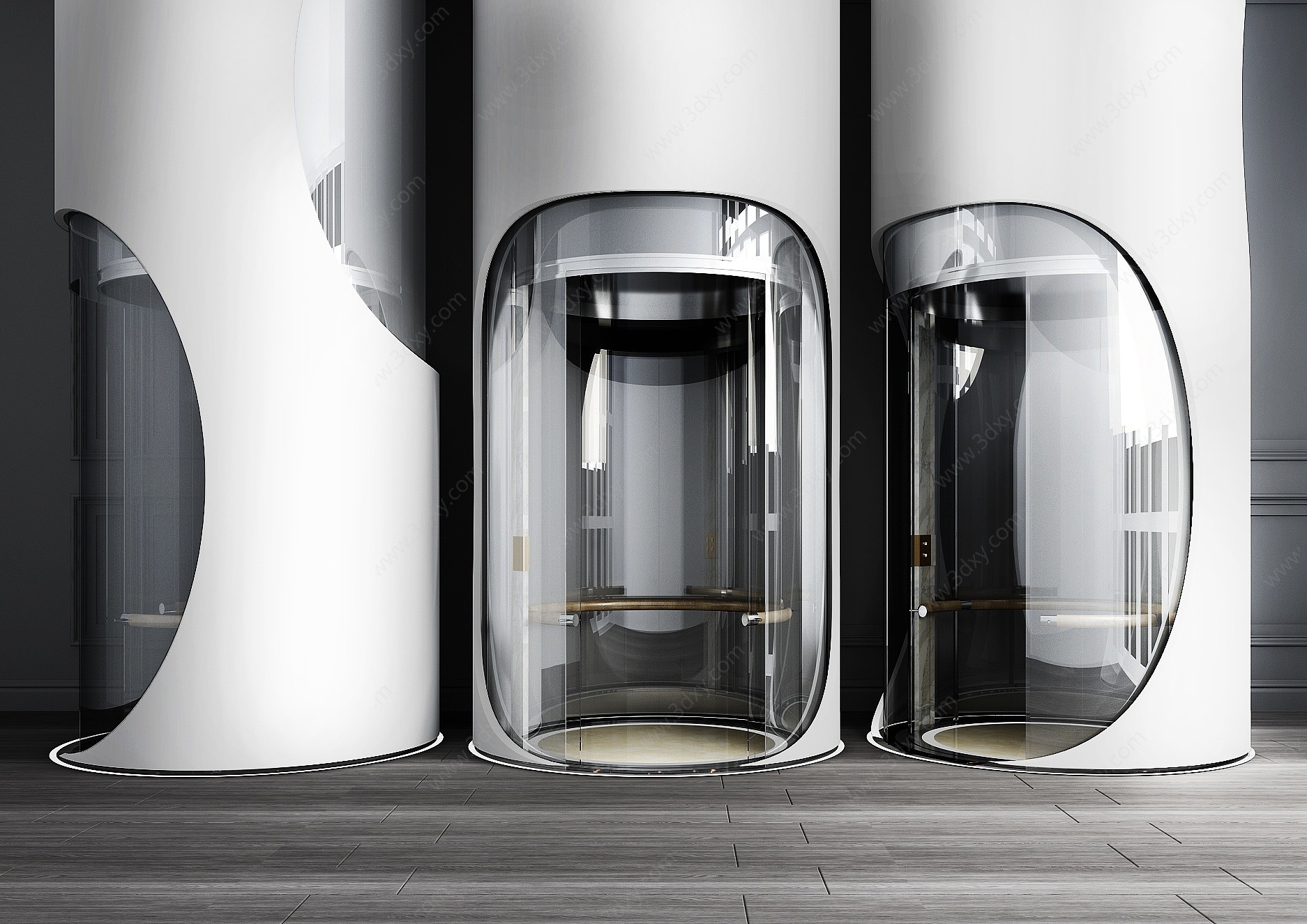 现代观光电梯3D模型