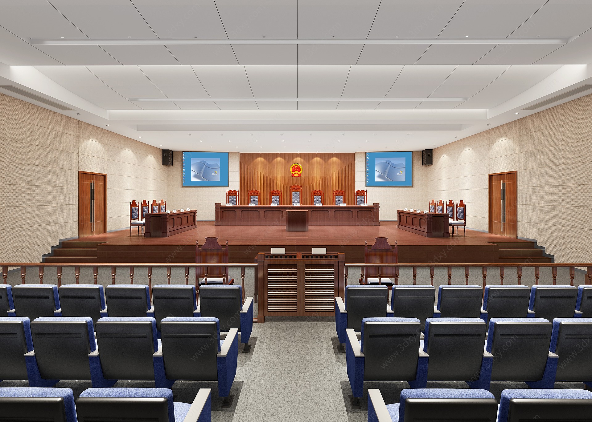 现代法院与报告厅3D模型