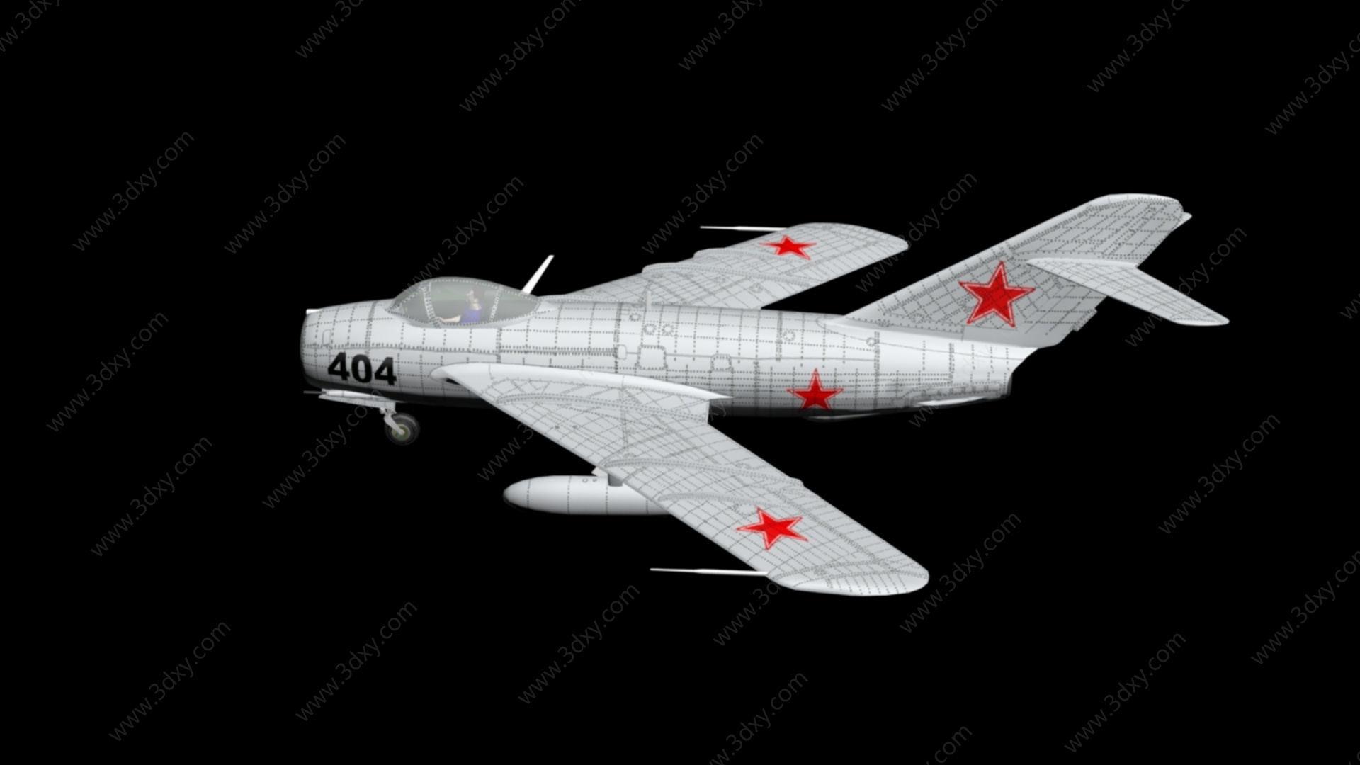 米格17战斗机3D模型