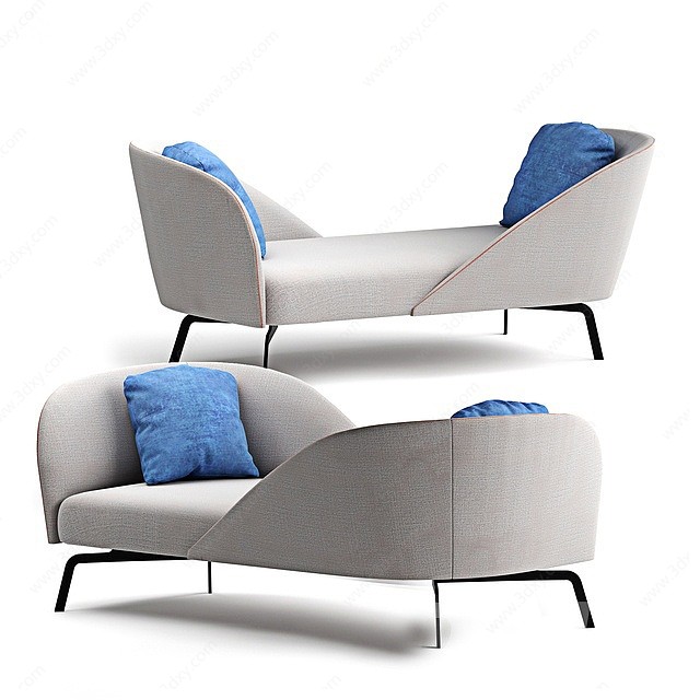 布艺双人沙发3D模型