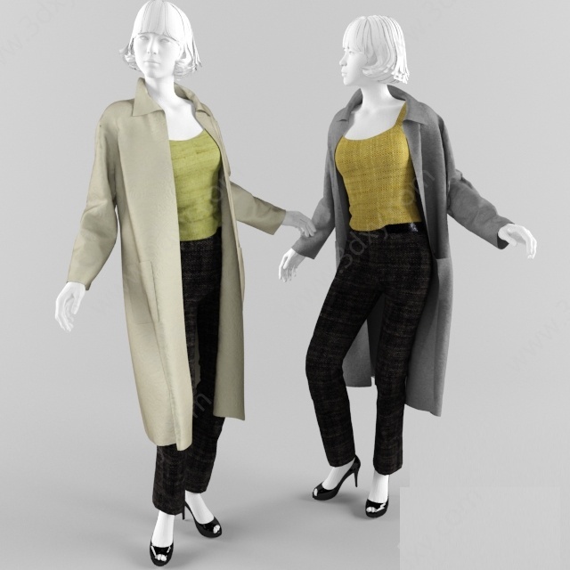 现代女装服装模特3D模型