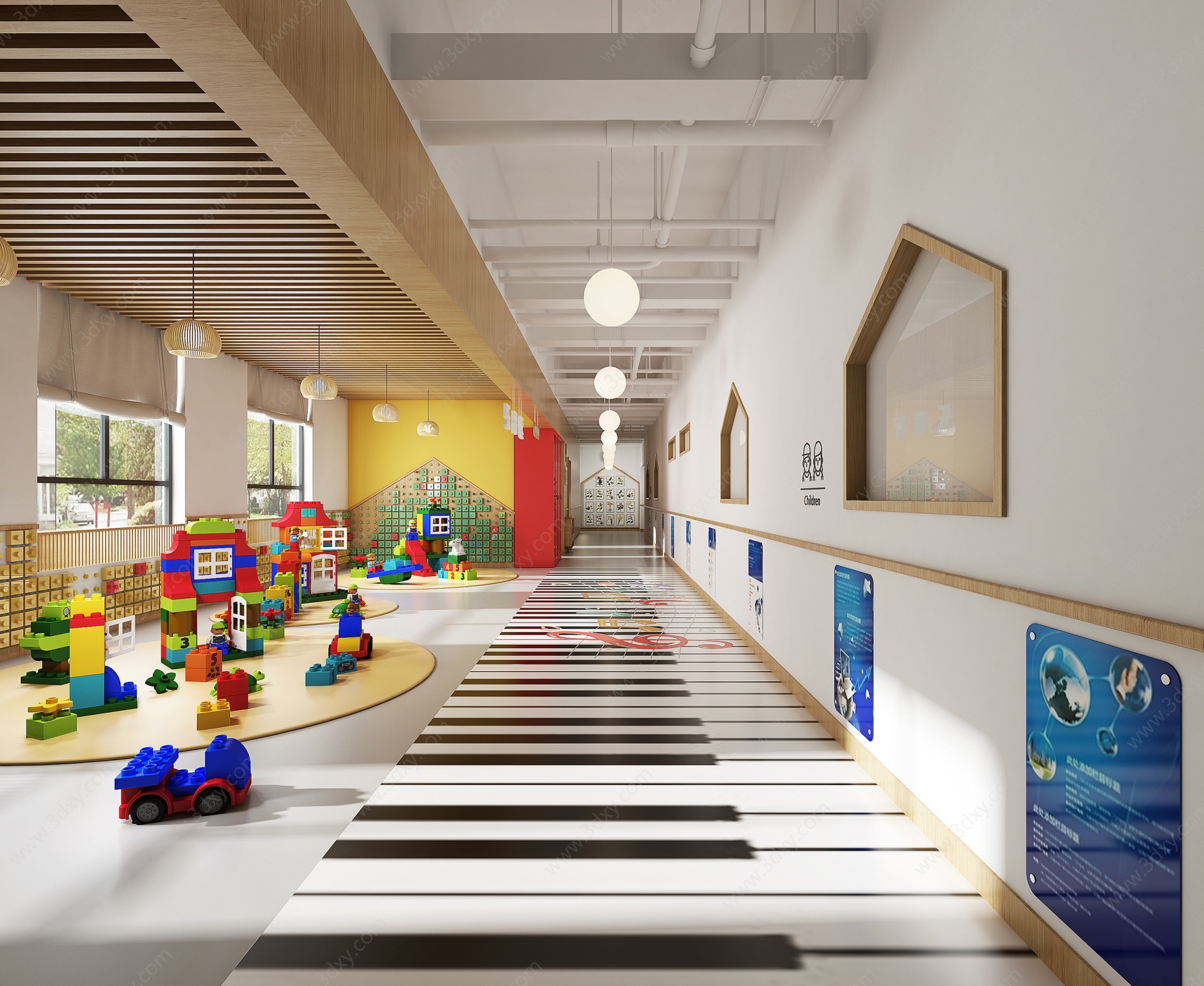 现代幼儿园情景教室3D模型