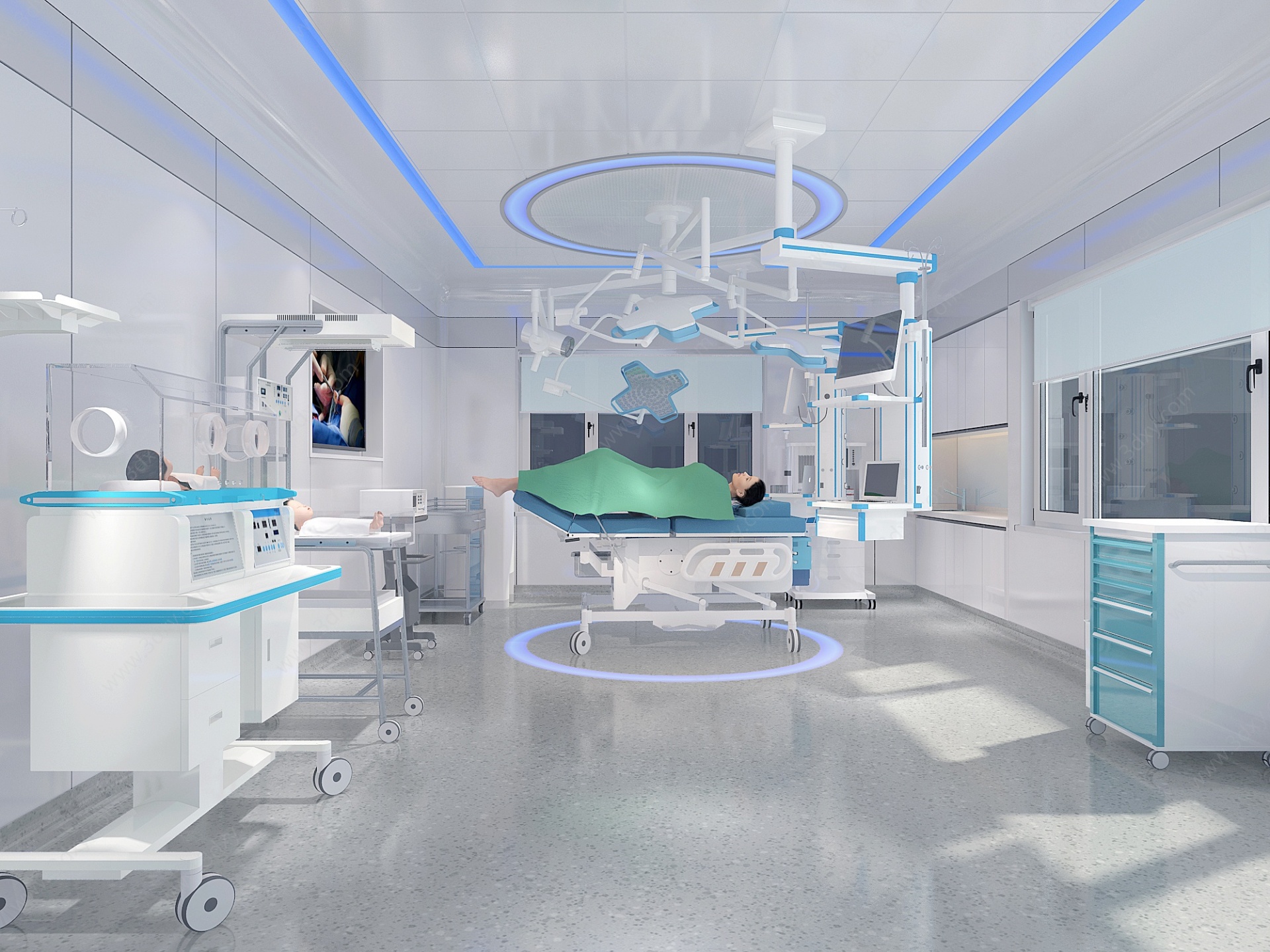 现代医院产房手术室3D模型