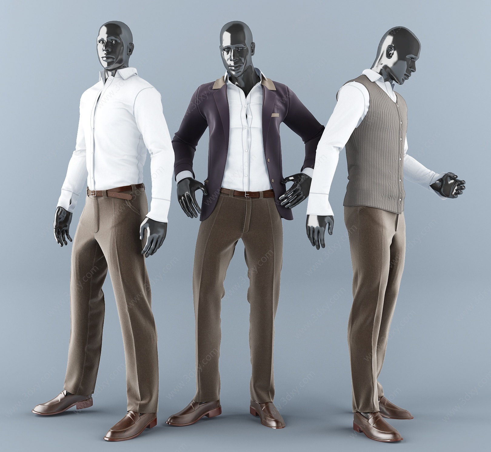 男装西装服装模特3D模型