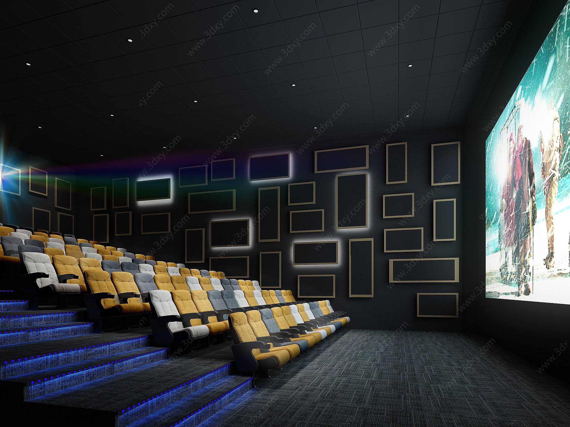 现代电影院影厅3D模型