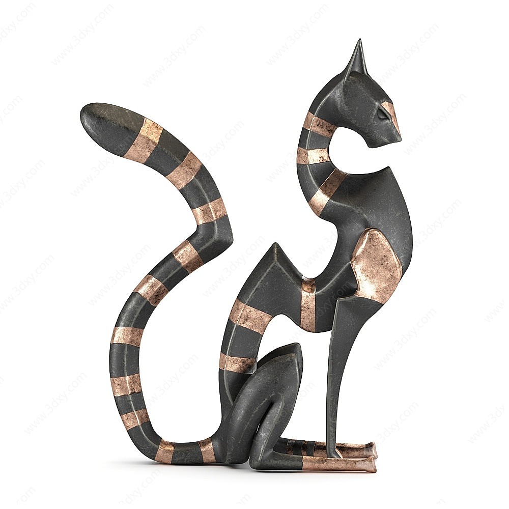 现代动物雕塑摆件3D模型