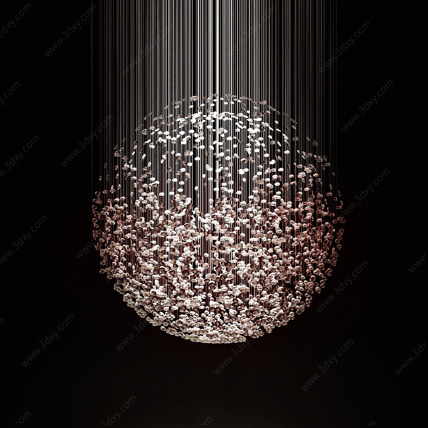 球形水晶吊灯3D模型
