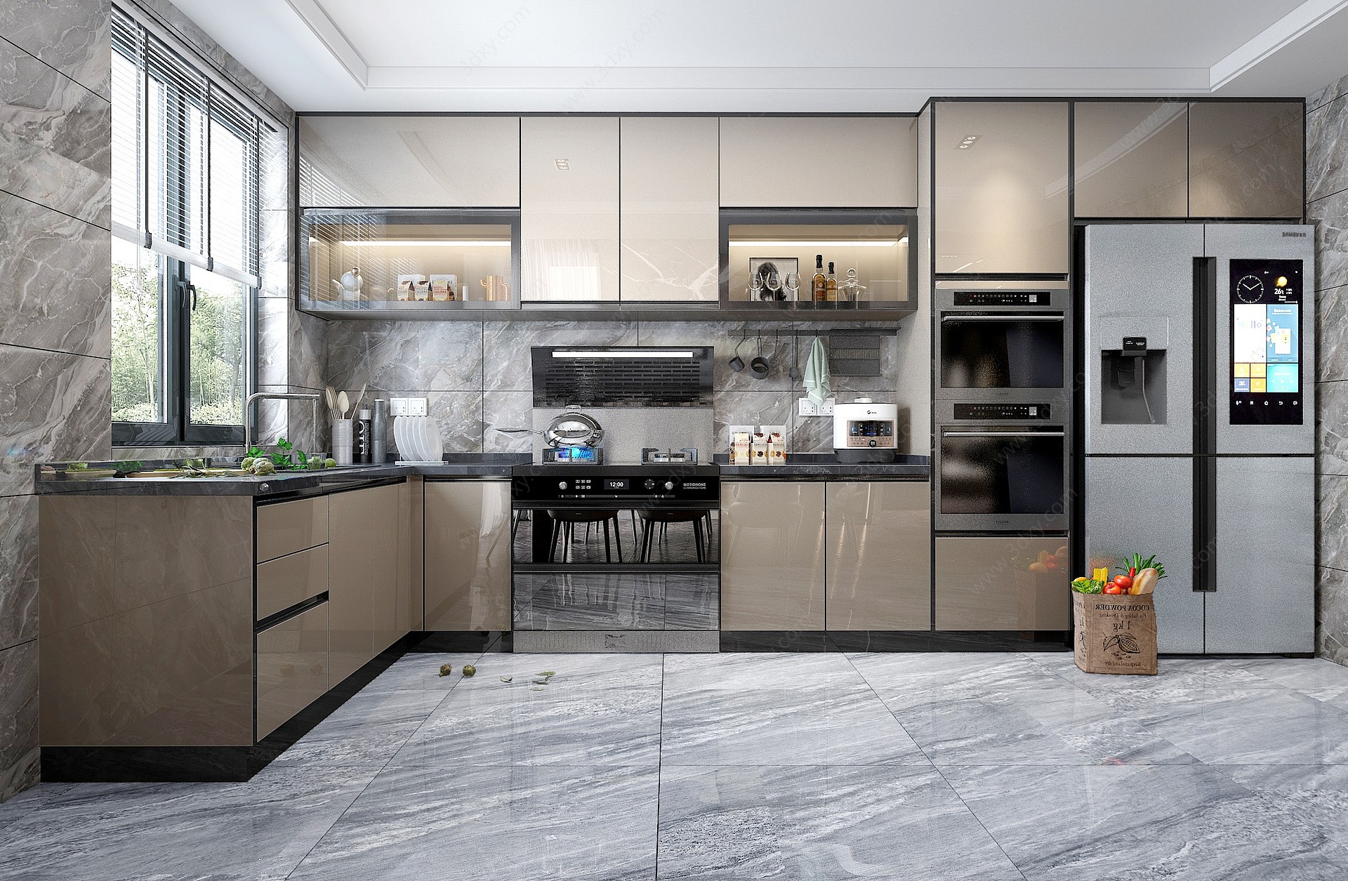 风格厨房橱柜3D模型