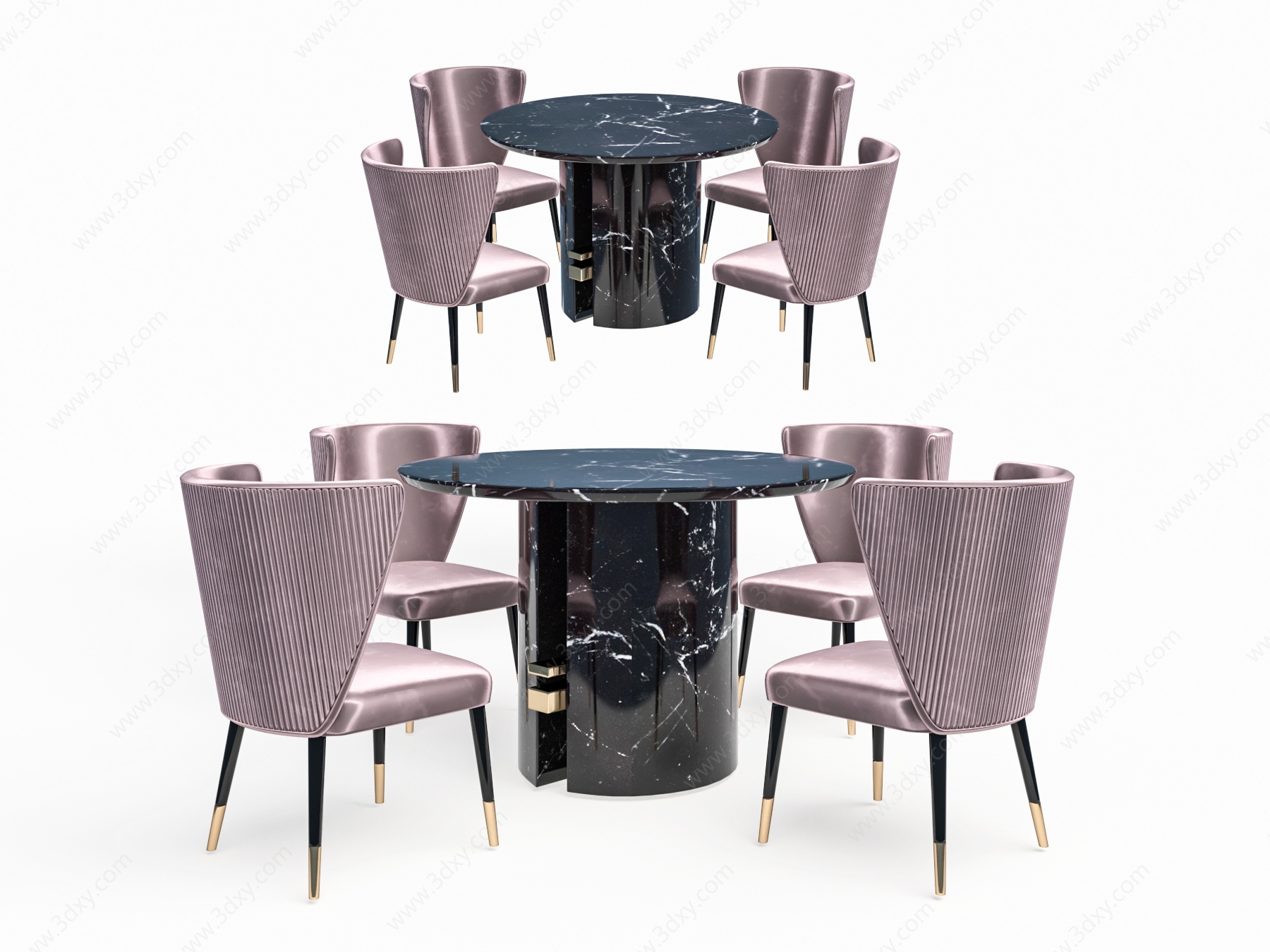 现代餐桌椅组合3D模型