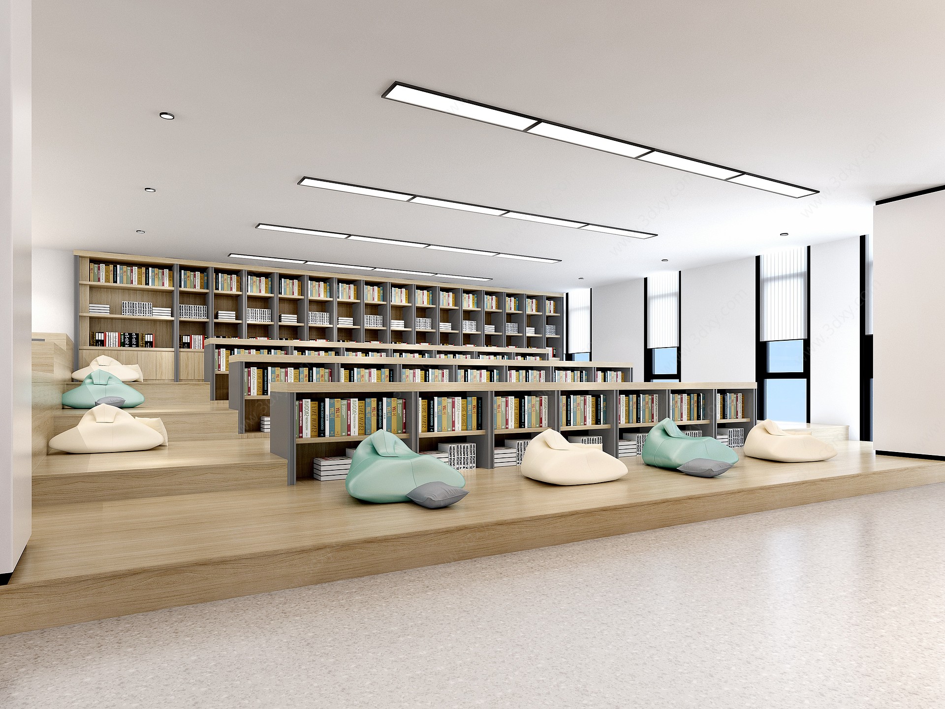 现代图书馆3D模型