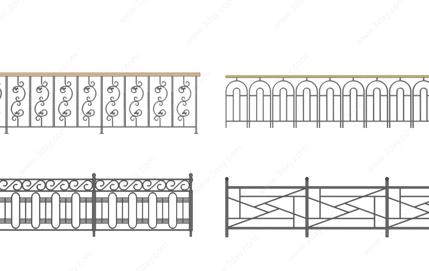 金属栏杆护栏3D模型