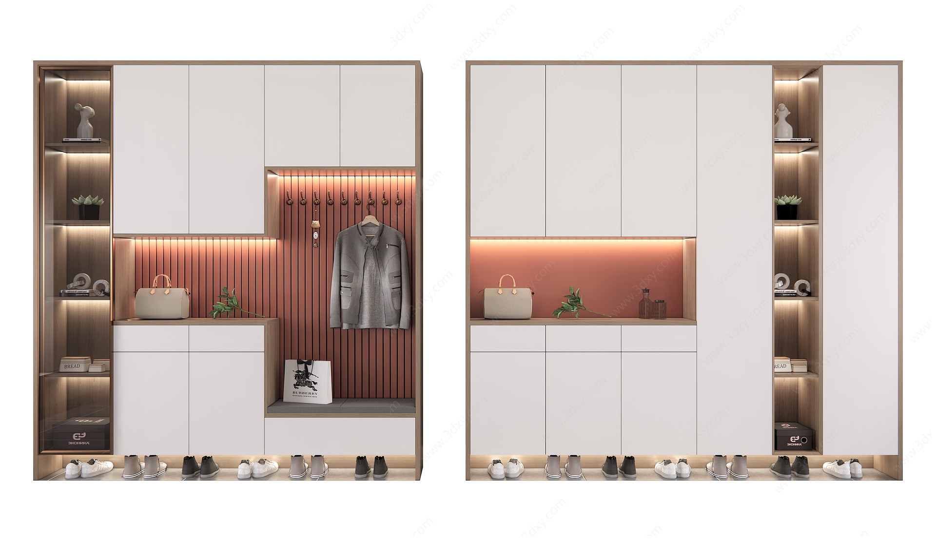 新中式门厅鞋柜3D模型